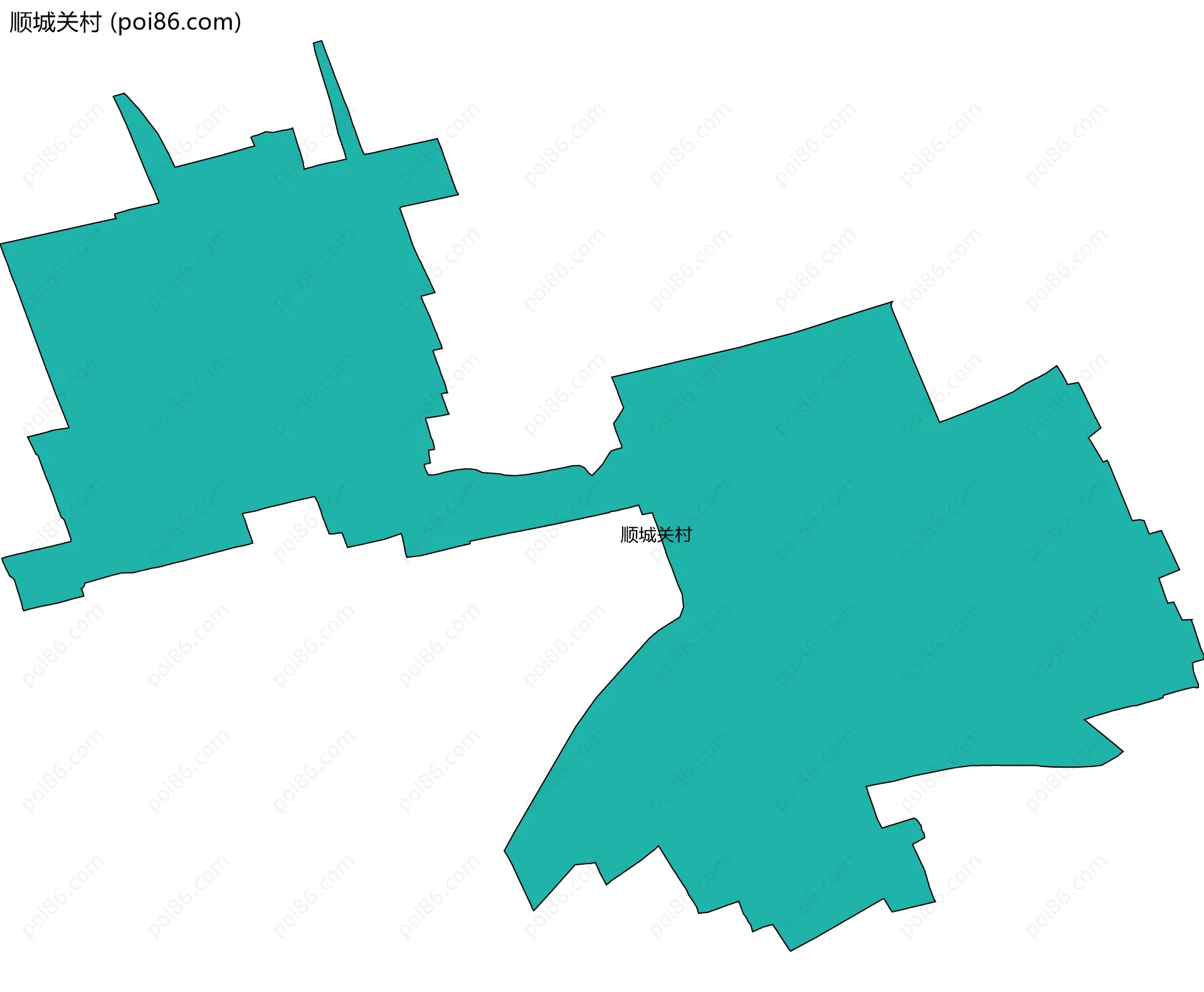 顺城关村边界地图