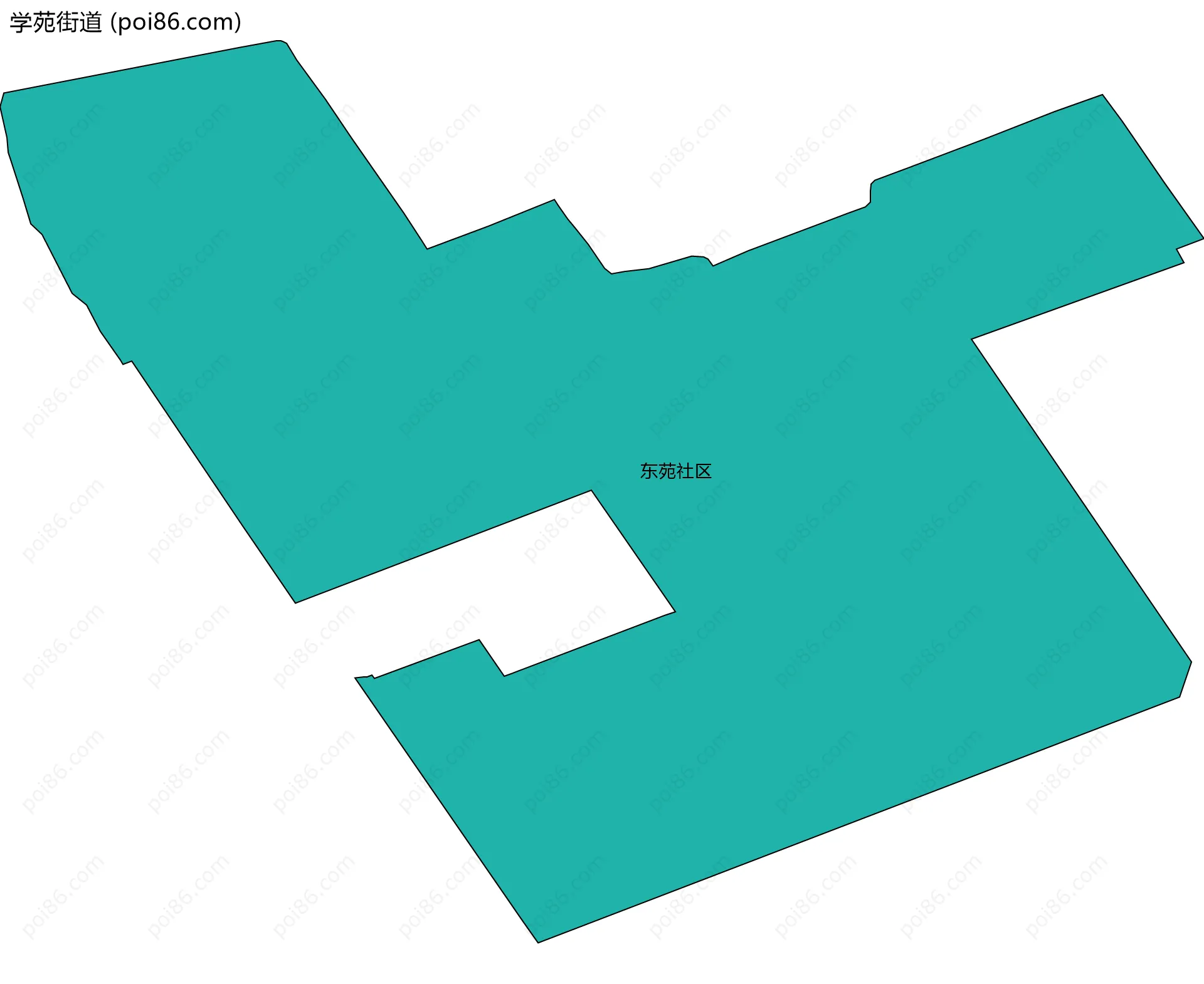 学苑街道边界地图(五级行政区划)