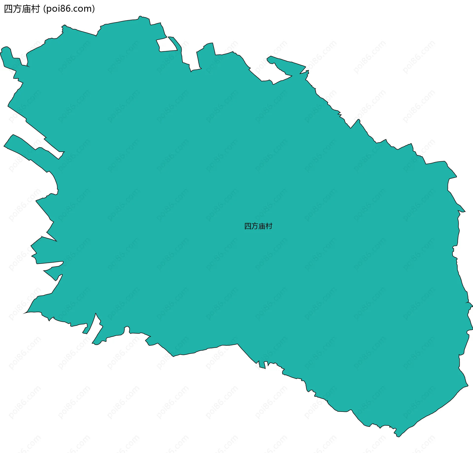 四方庙村边界地图
