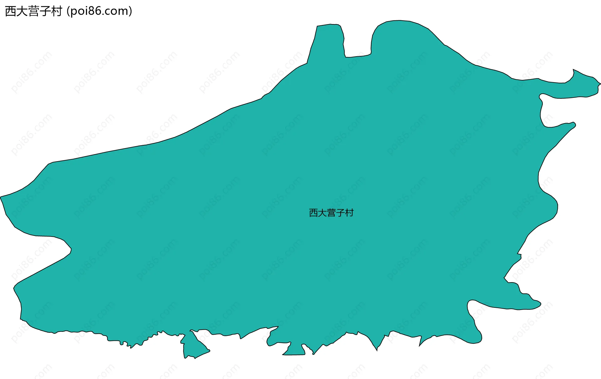 西大营子村边界地图