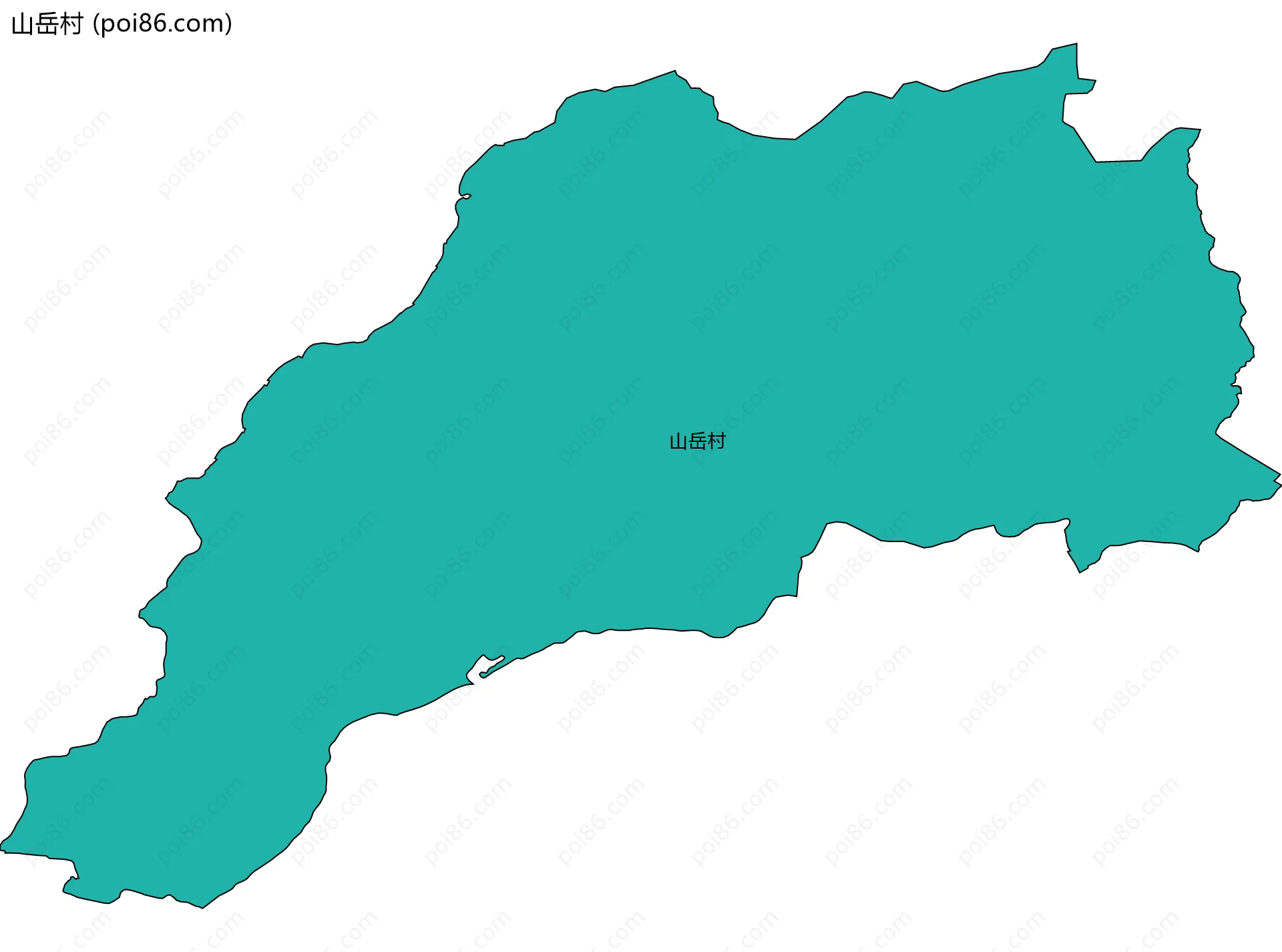 山岳村边界地图