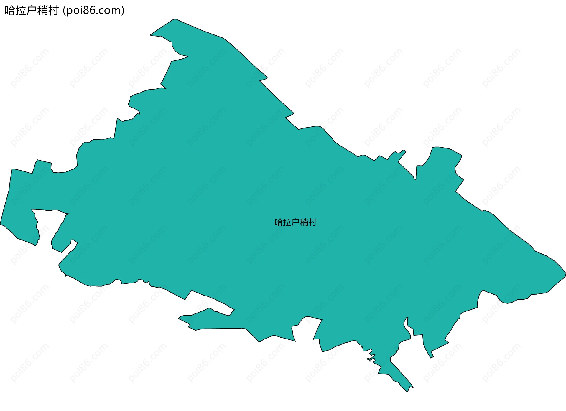 哈拉户稍村边界地图
