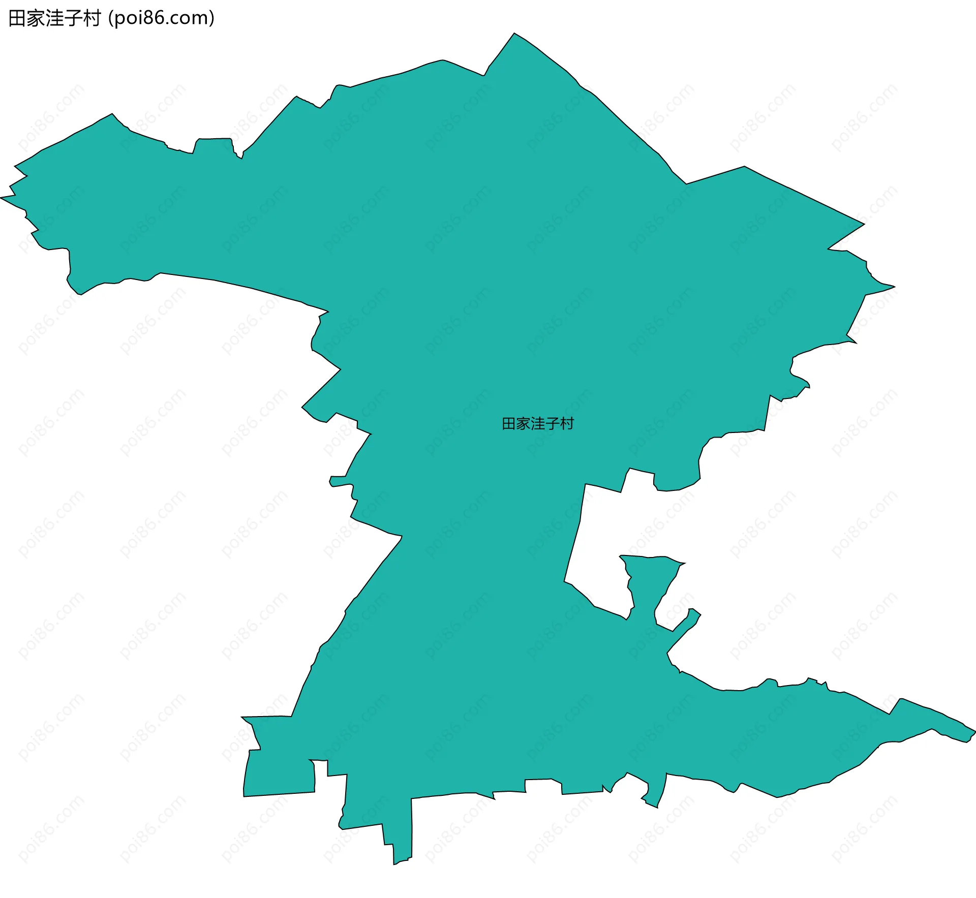 田家洼子村边界地图