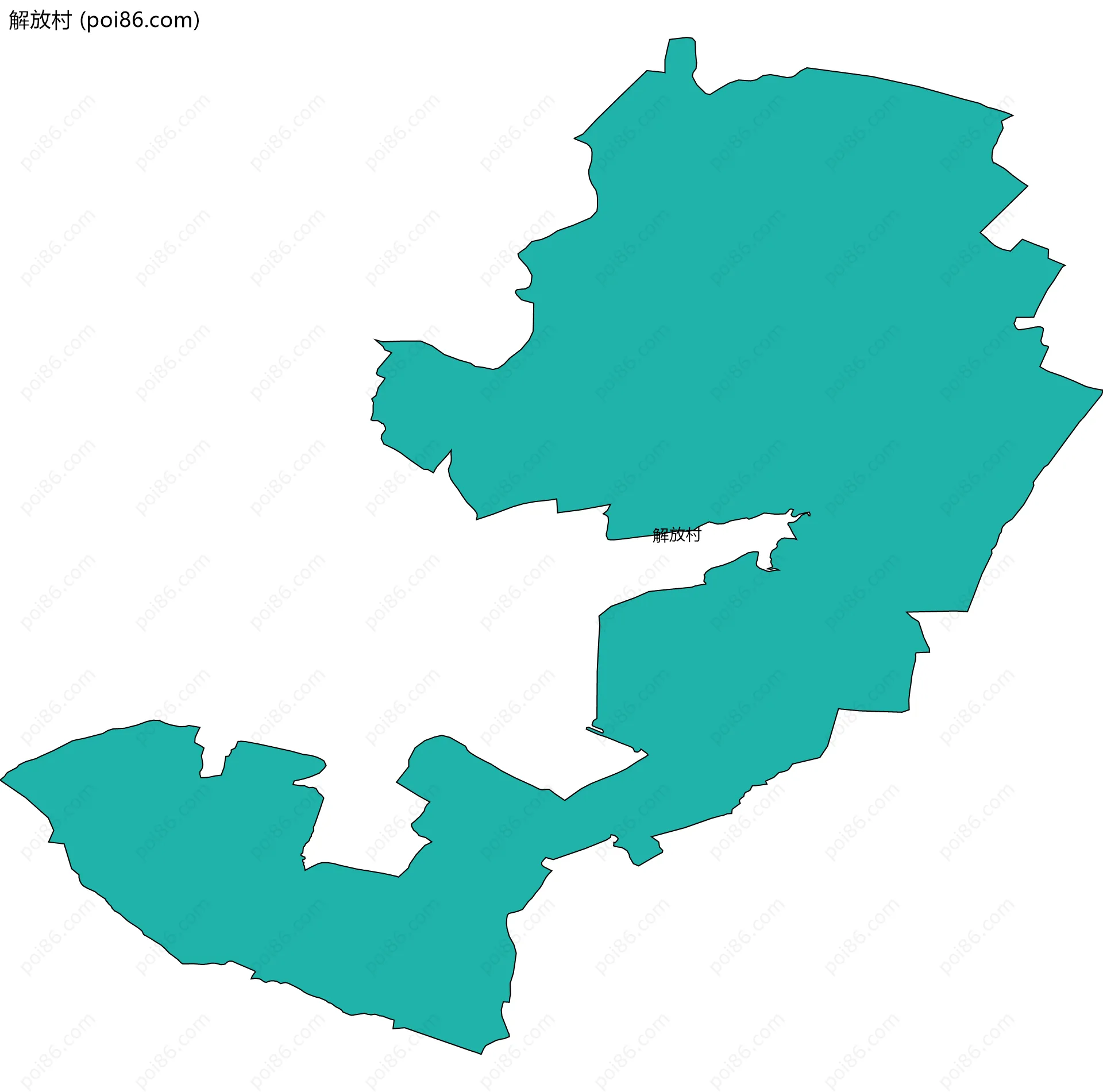 解放村边界地图