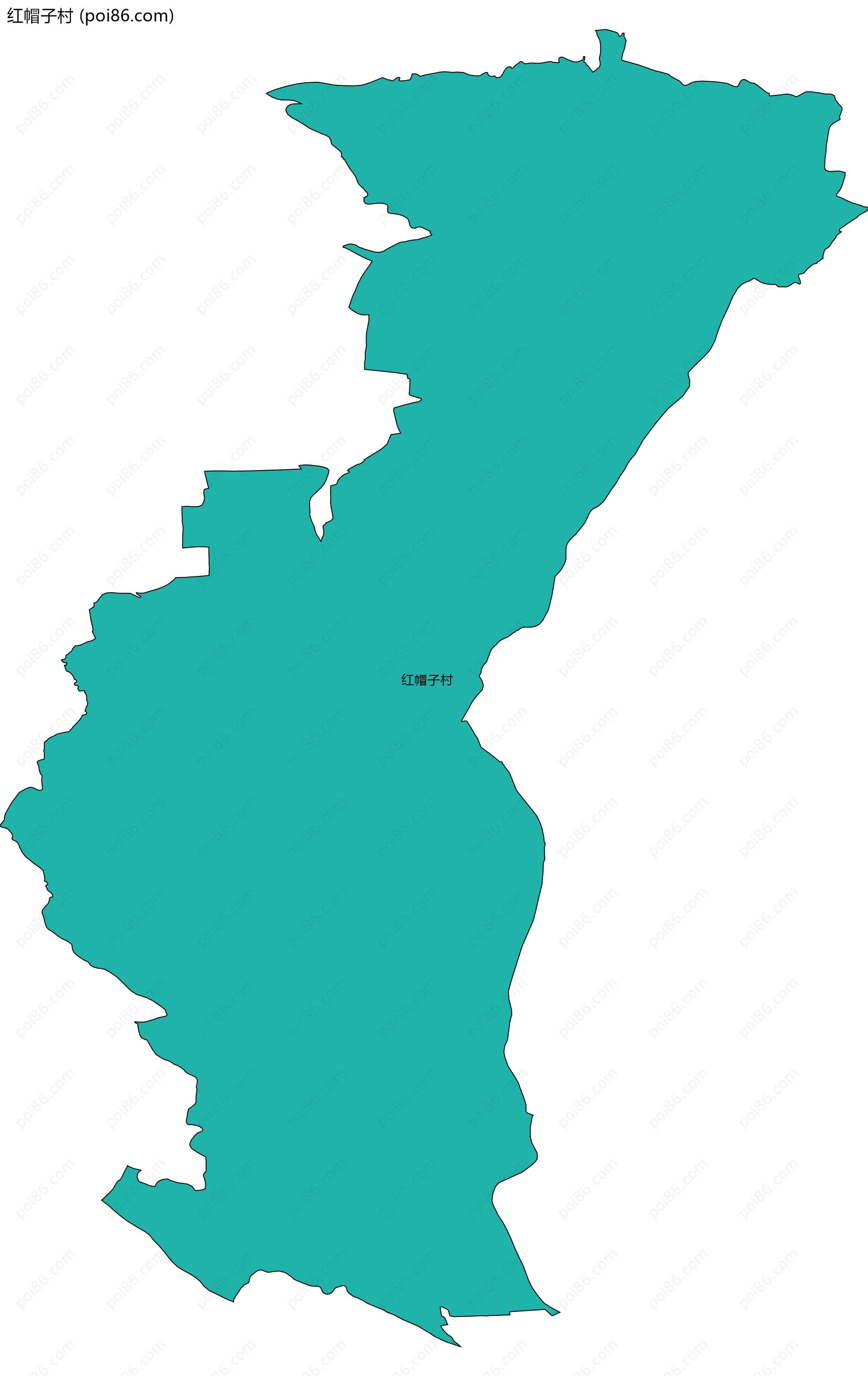 红帽子村边界地图