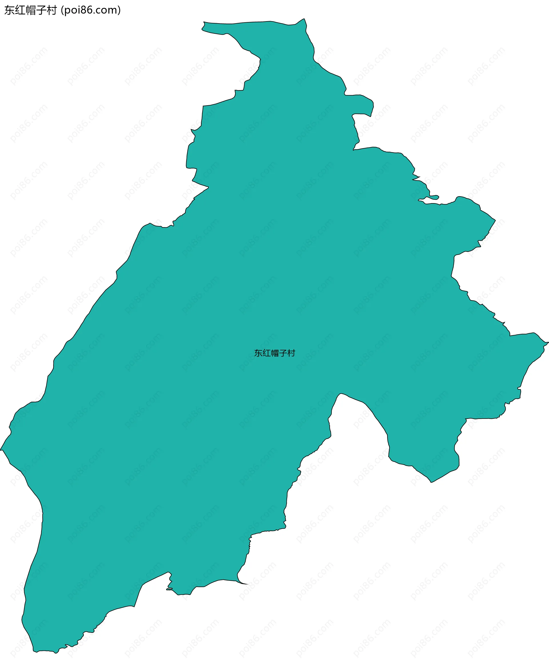 东红帽子村边界地图