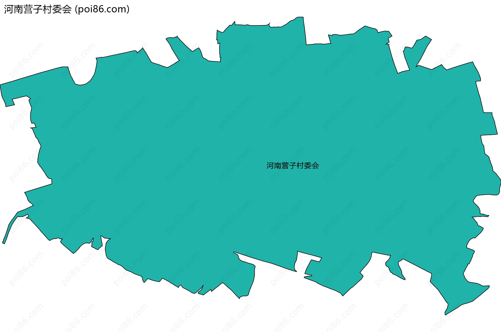 河南营子村委会边界地图