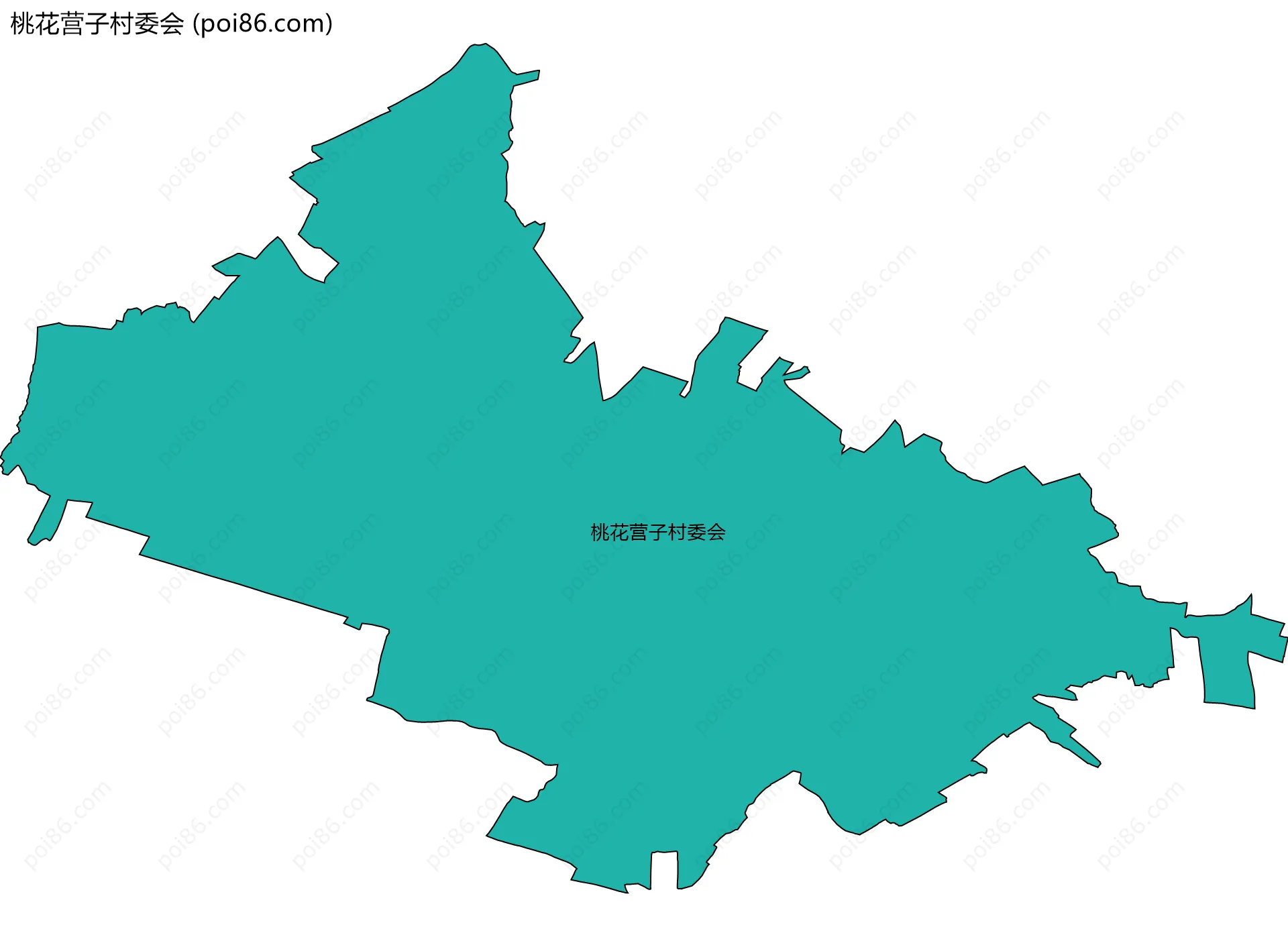 桃花营子村委会边界地图