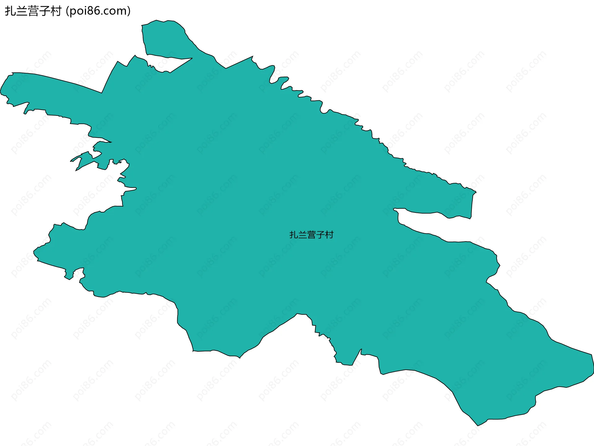 扎兰营子村边界地图
