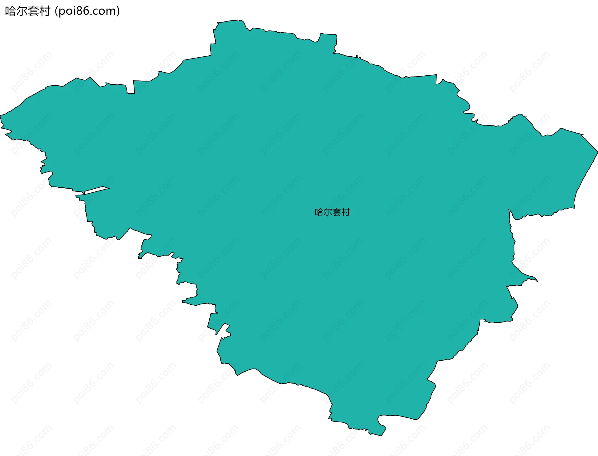 哈尔套村边界地图