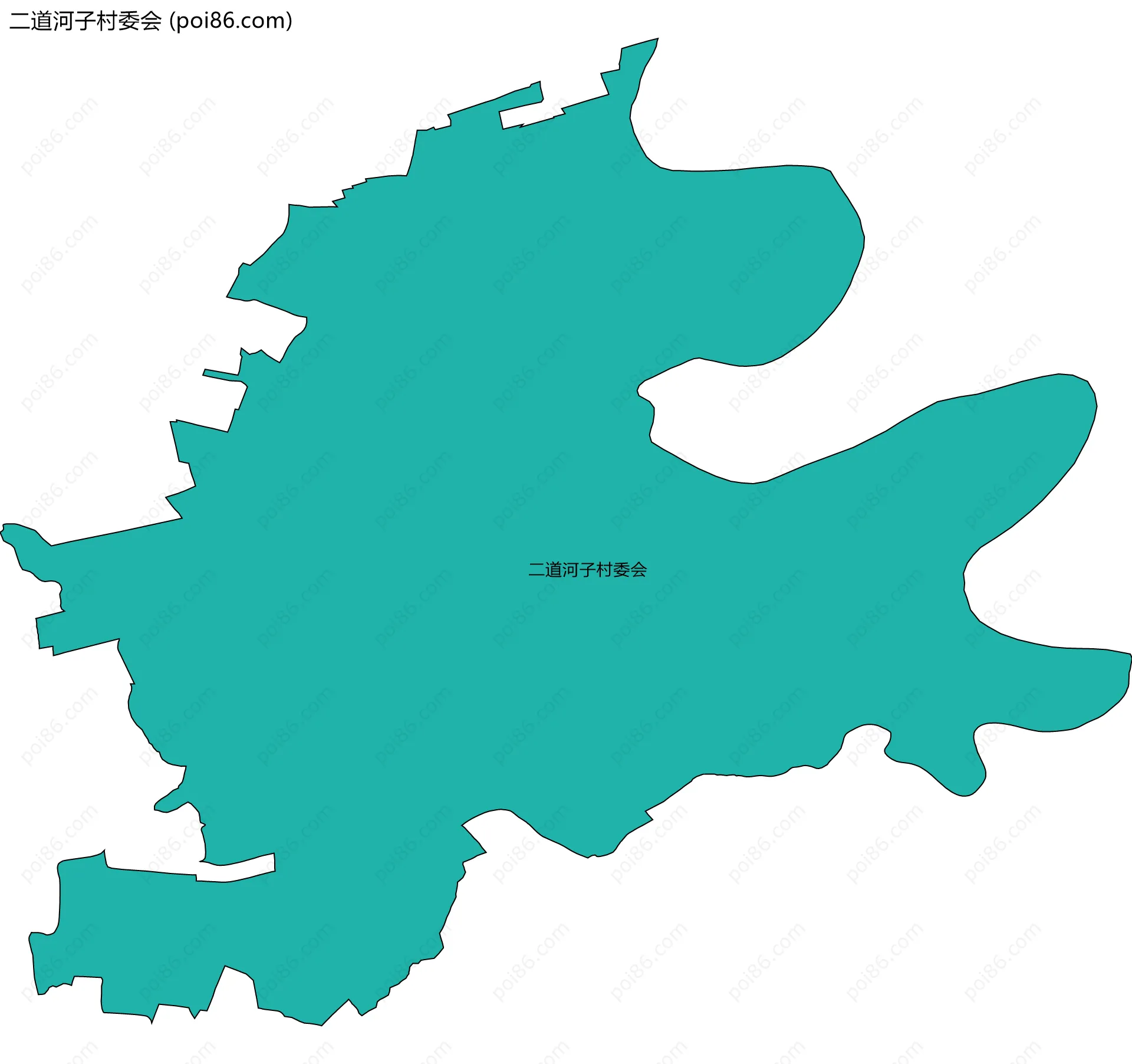 二道河子村委会边界地图