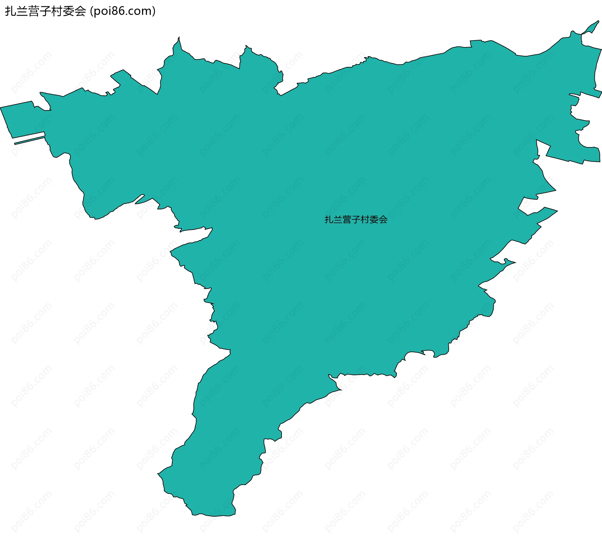 扎兰营子村委会边界地图