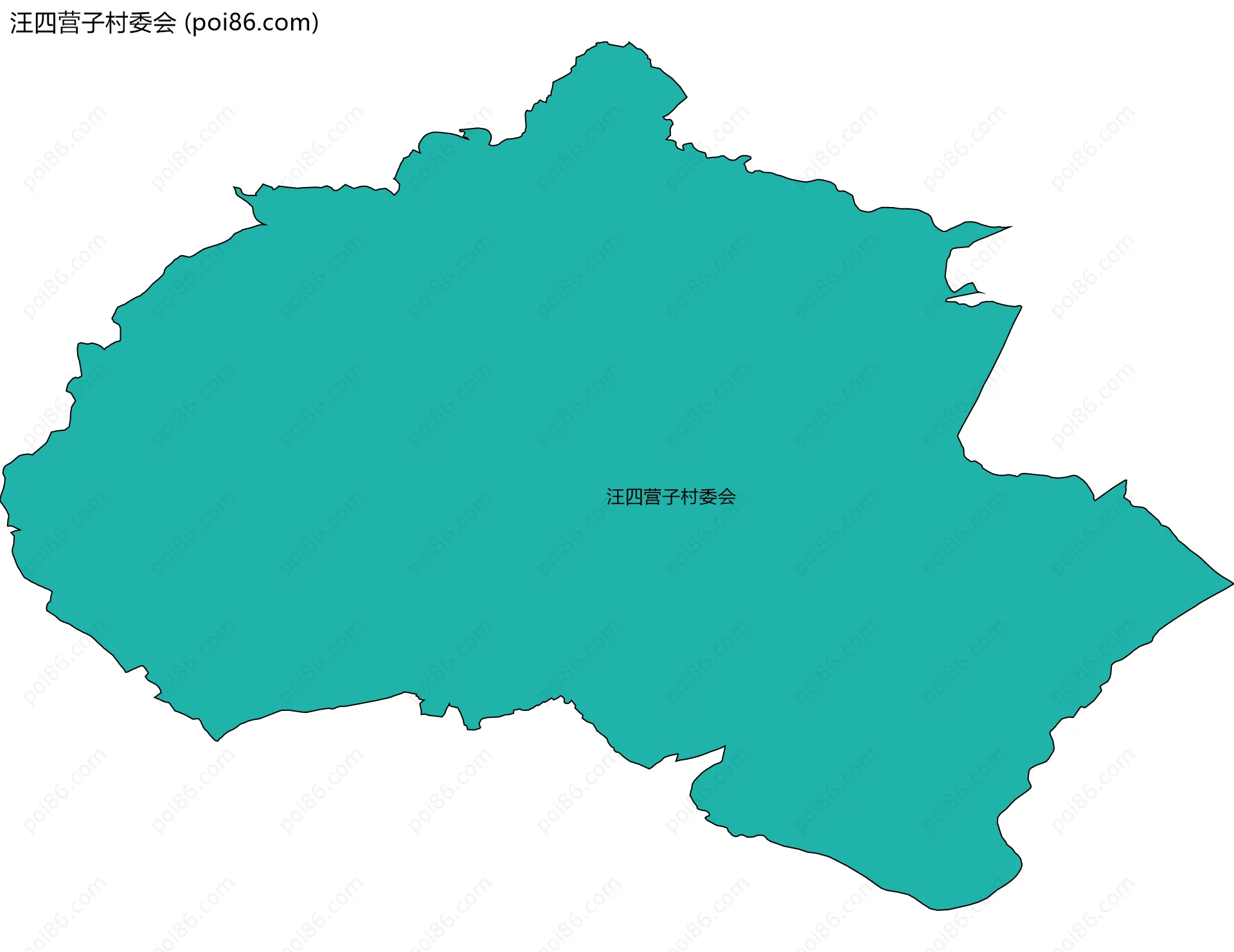 汪四营子村委会边界地图