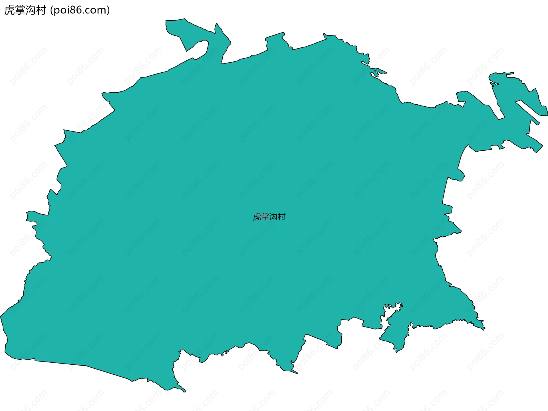 虎掌沟村边界地图