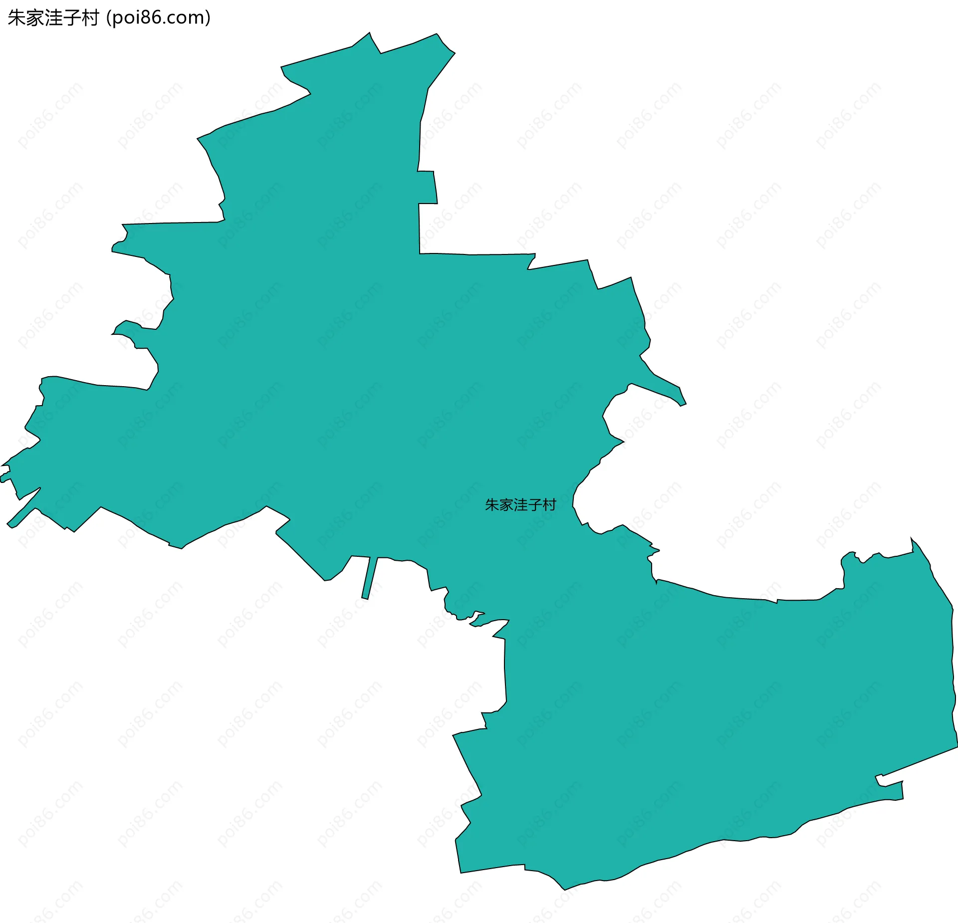 朱家洼子村边界地图