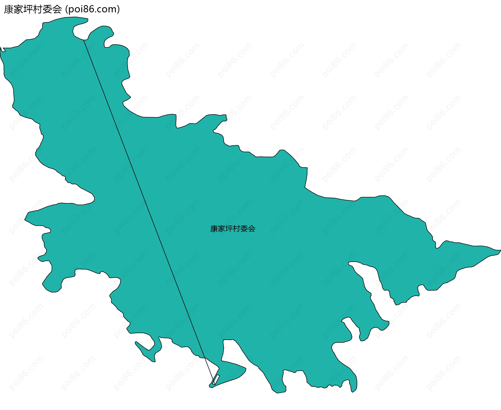 康家坪村委会边界地图