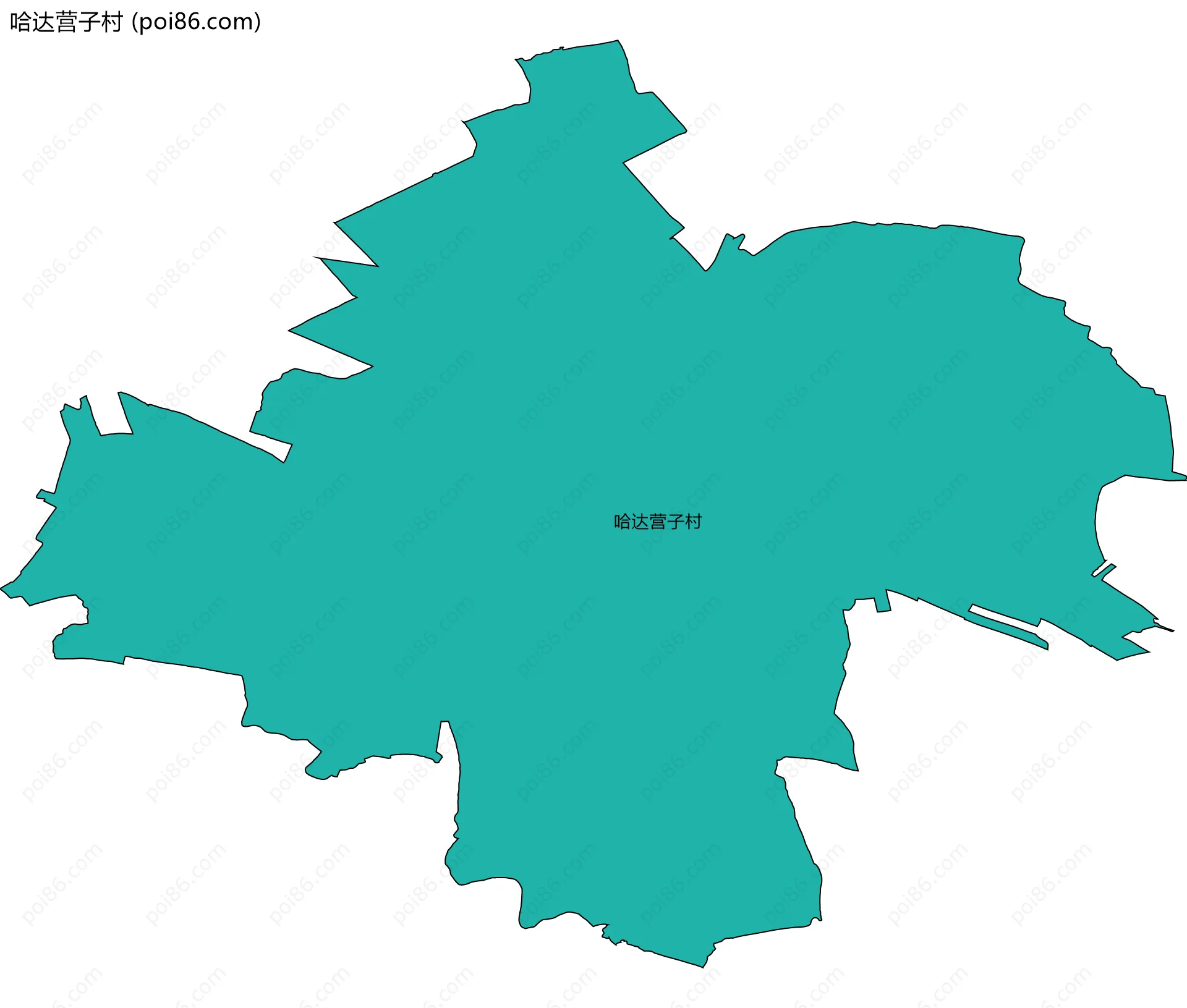 哈达营子村边界地图