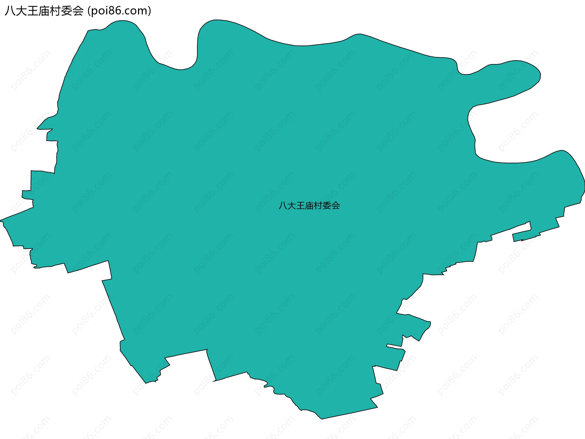 八大王庙村委会边界地图