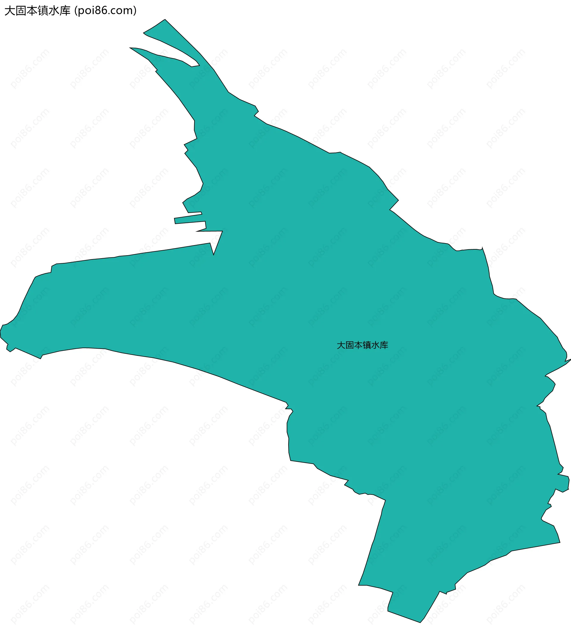 大固本镇水库边界地图