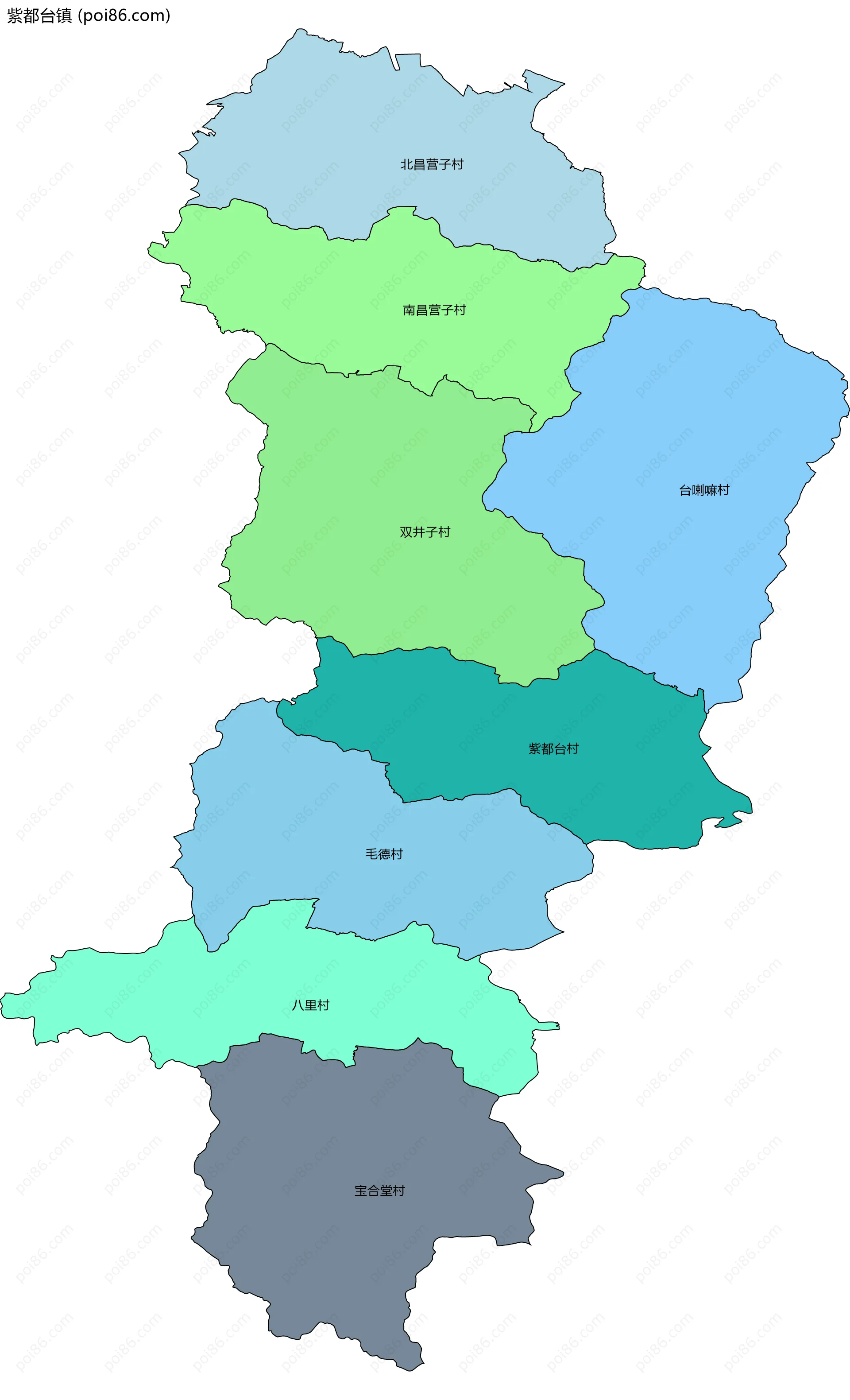 紫都台镇边界地图(五级行政区划)