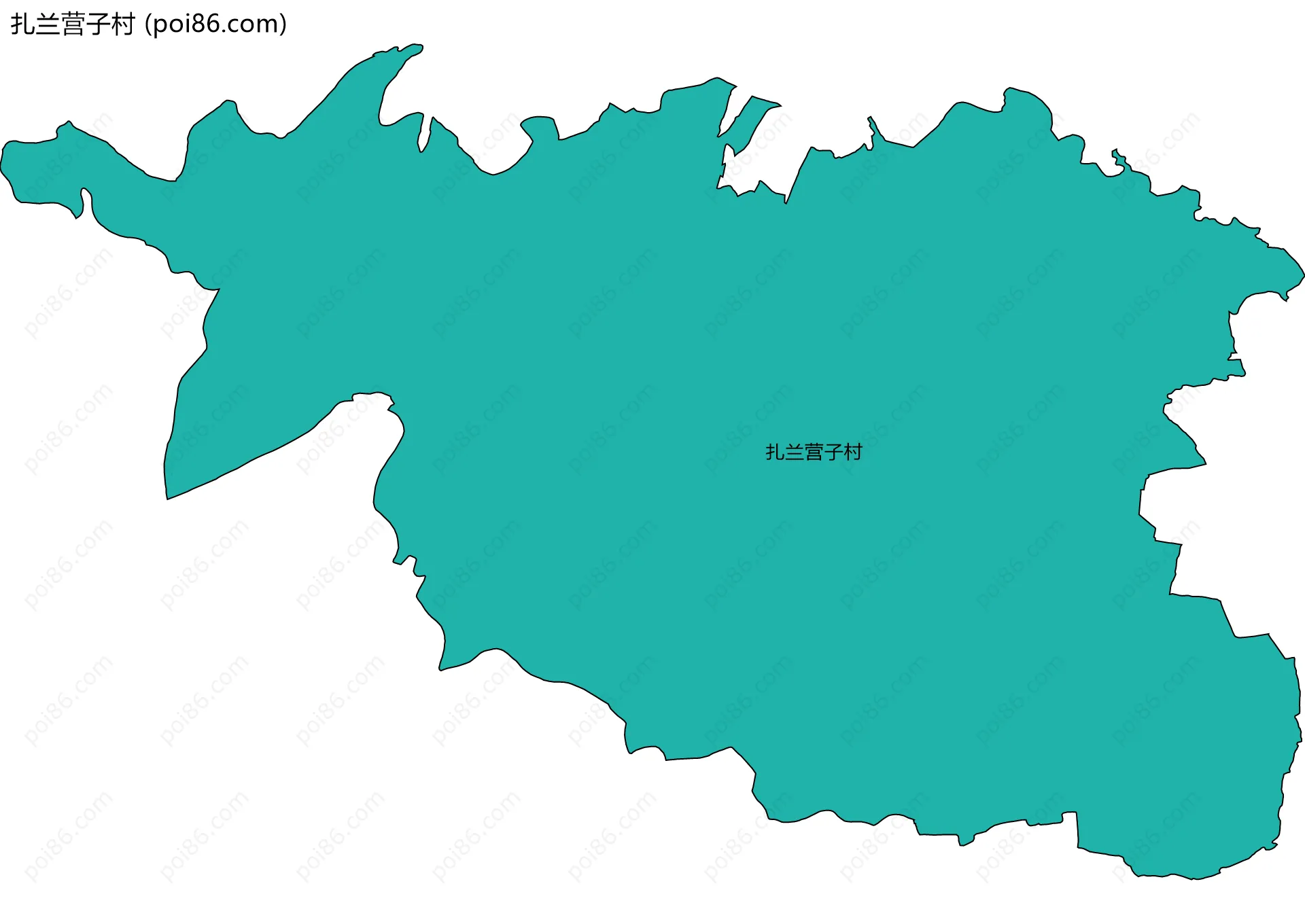 扎兰营子村边界地图