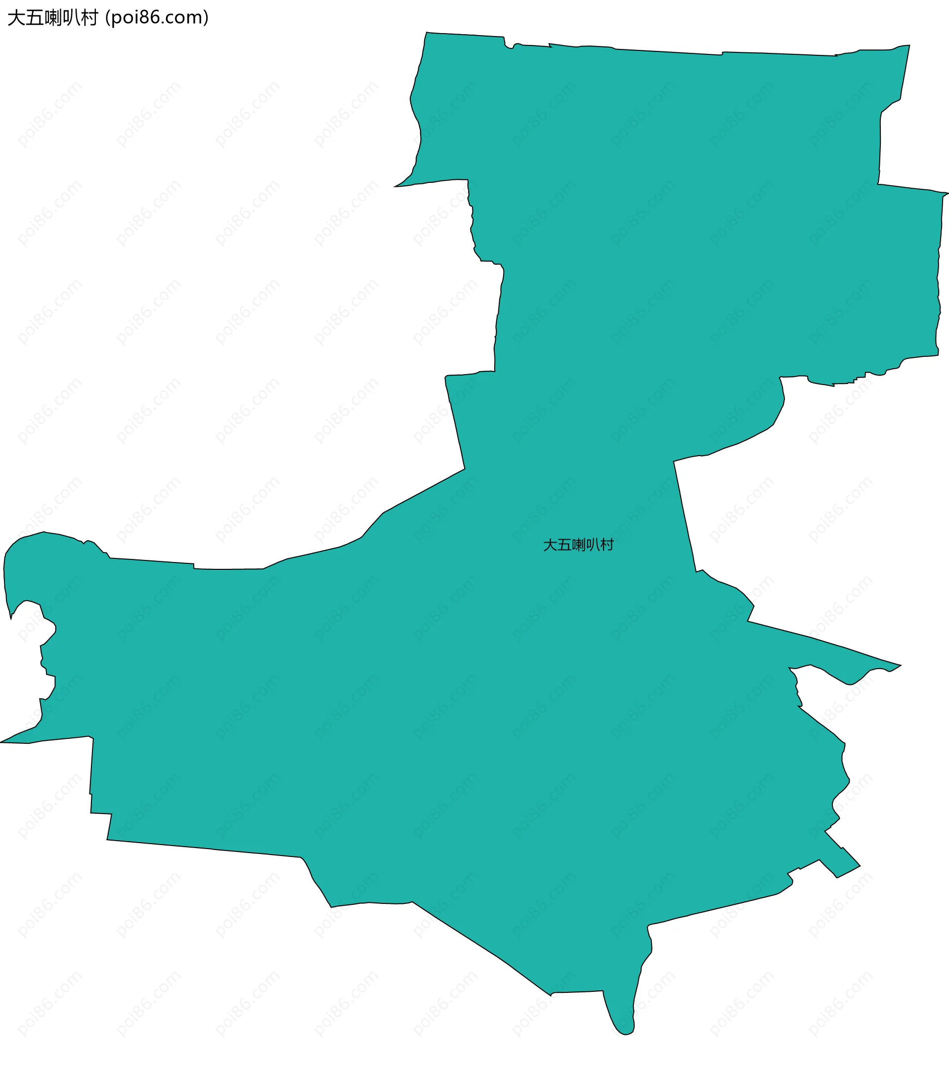 大五喇叭村边界地图
