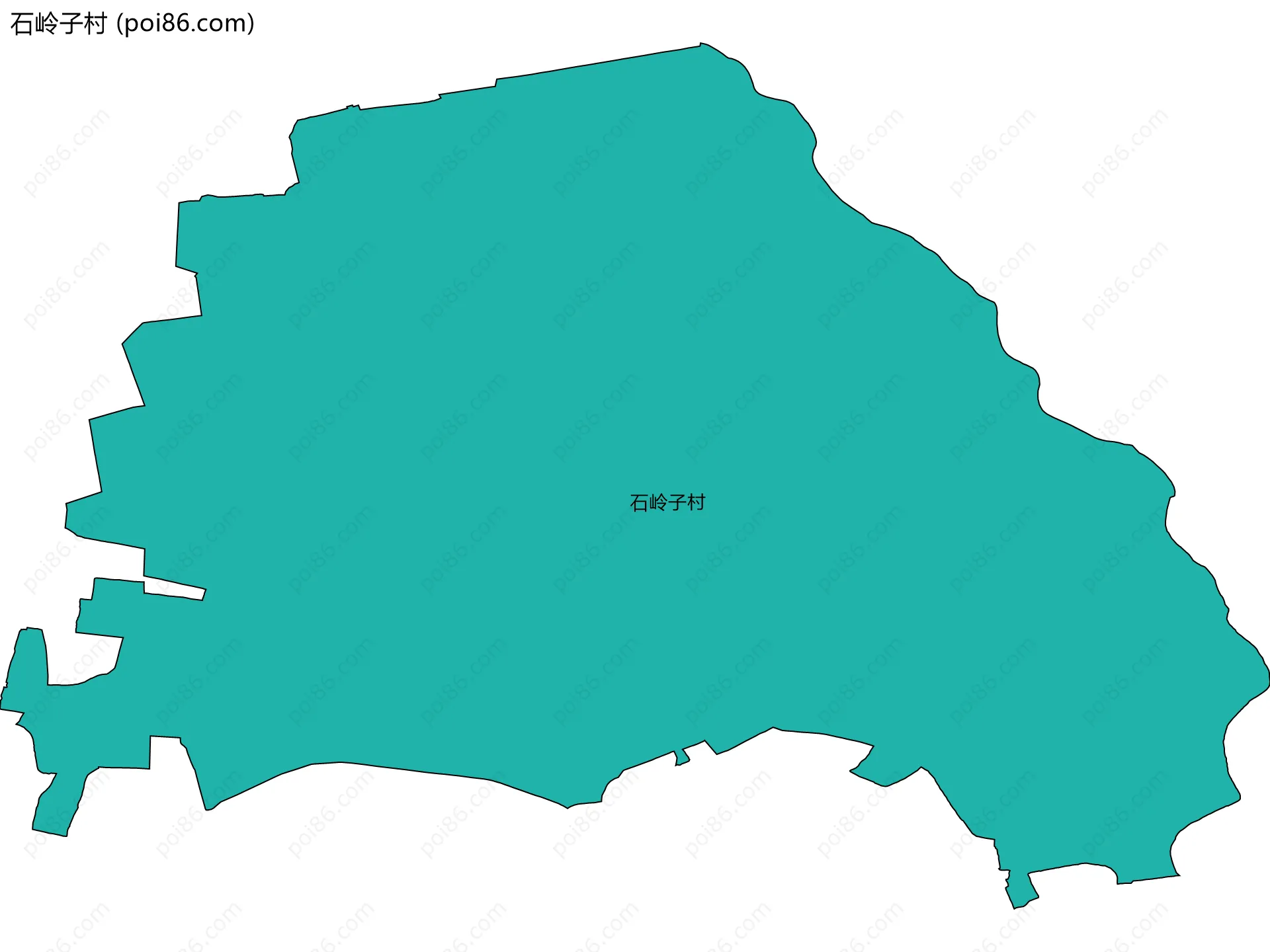 石岭子村边界地图
