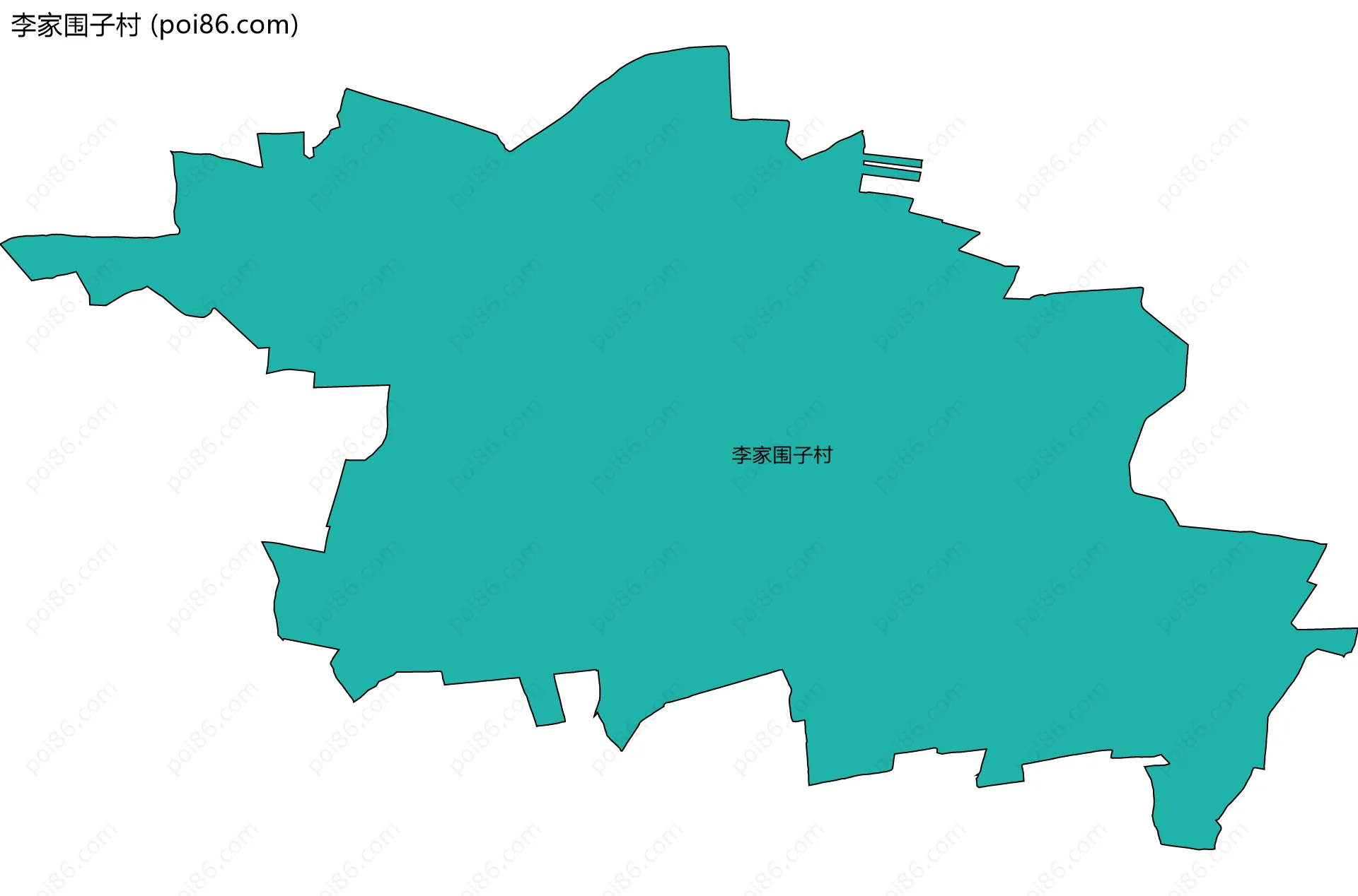 李家围子村边界地图