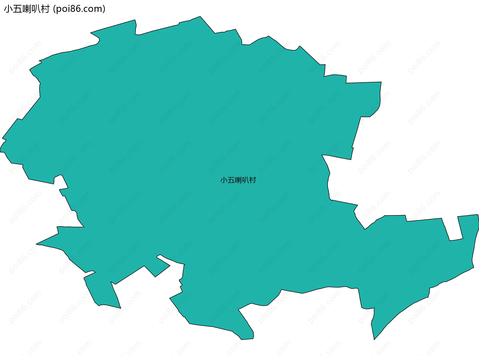 小五喇叭村边界地图