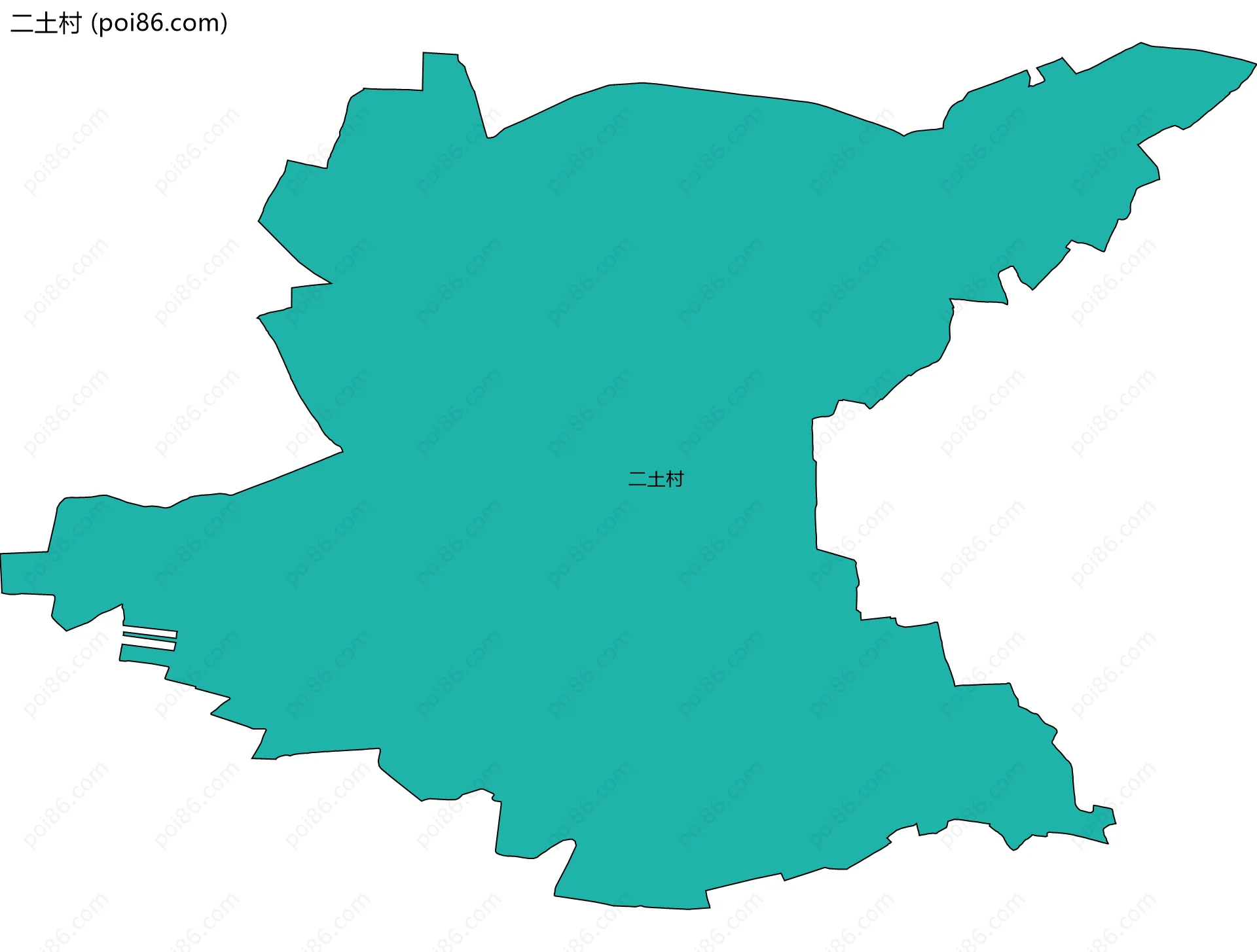 二土村边界地图