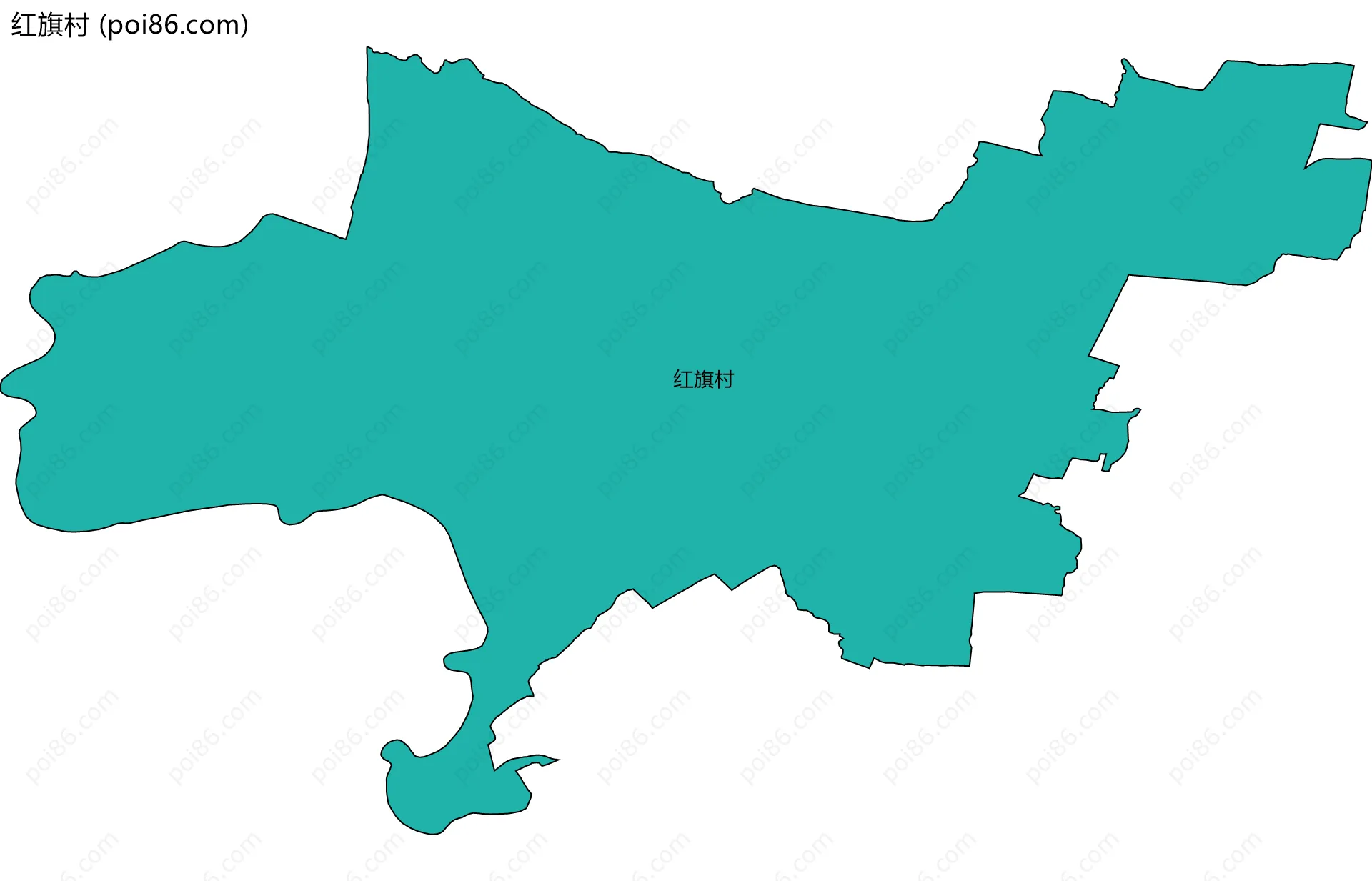 红旗村边界地图