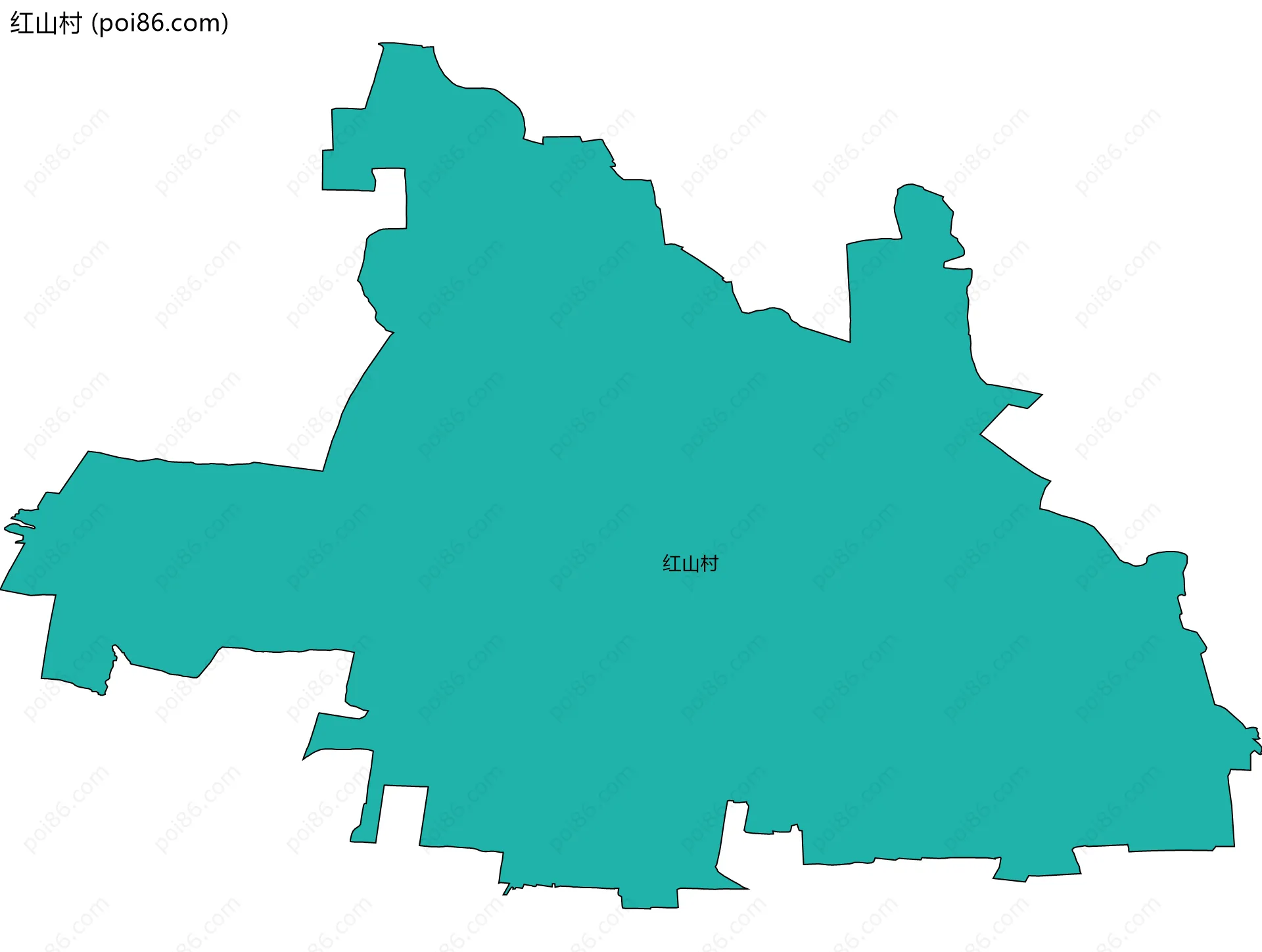 红山村边界地图