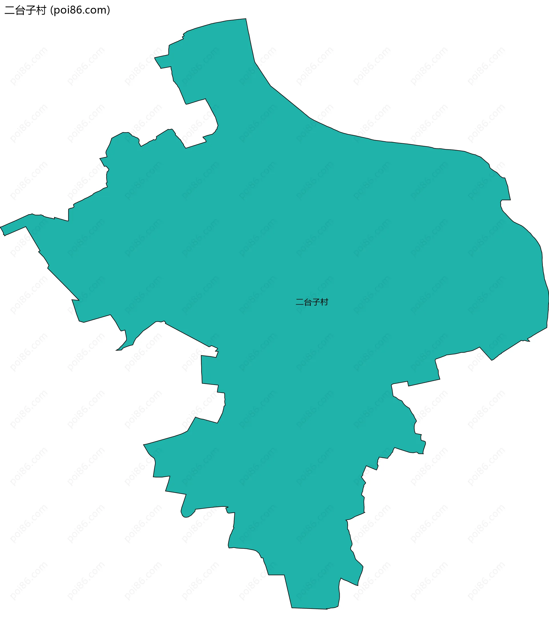 二台子村边界地图