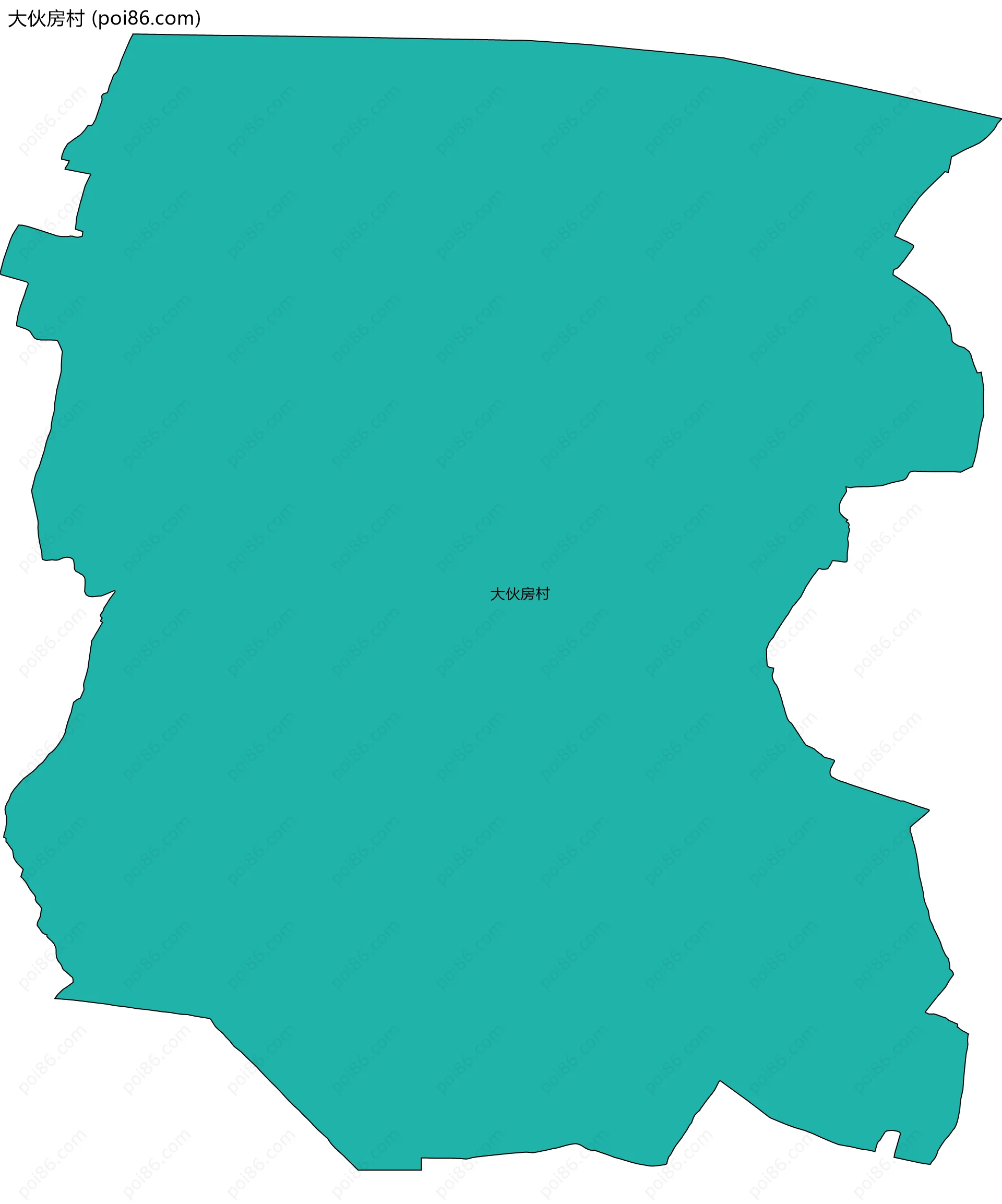 大伙房村边界地图