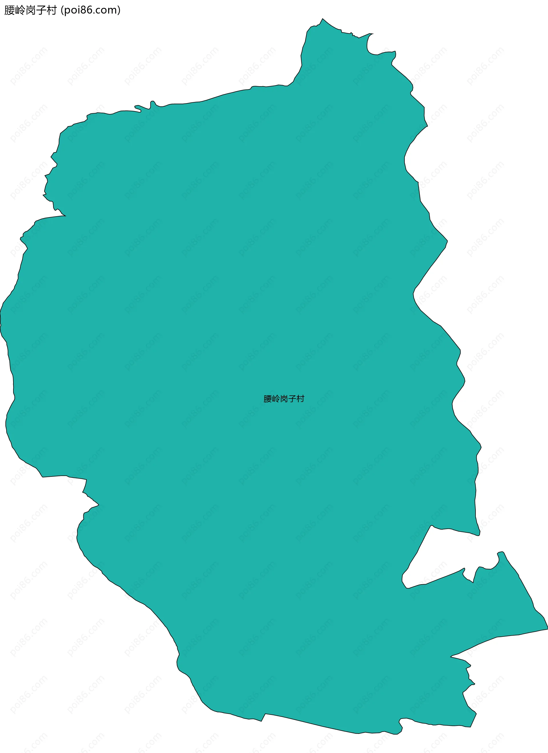 腰岭岗子村边界地图
