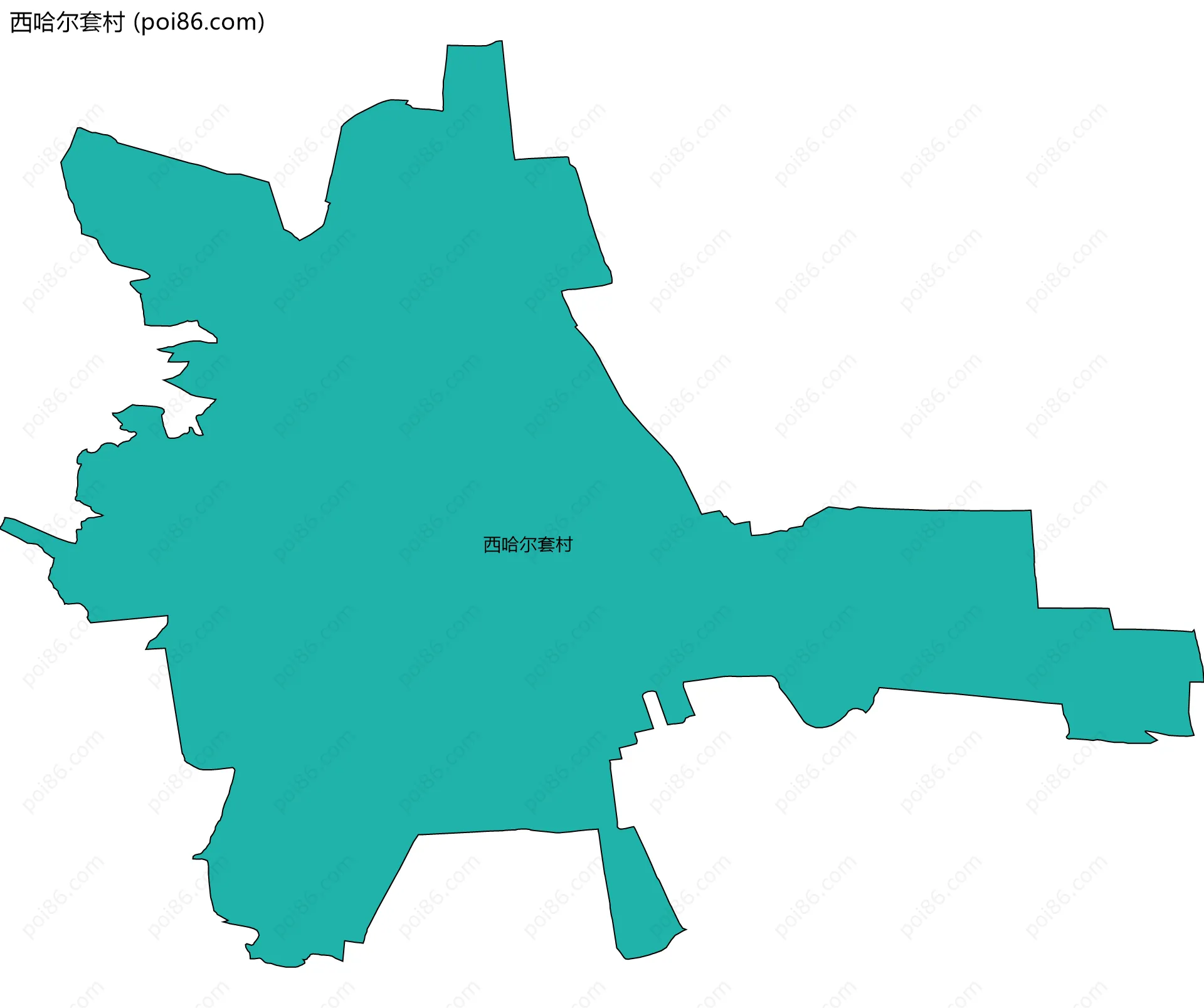 西哈尔套村边界地图