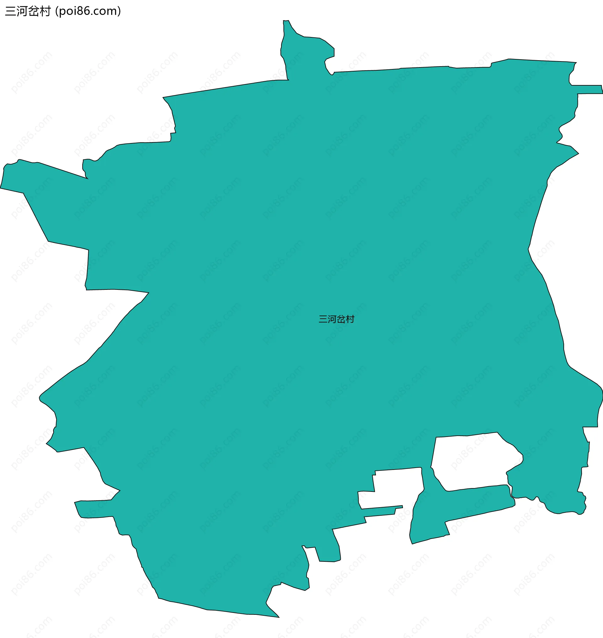 三河岔村边界地图