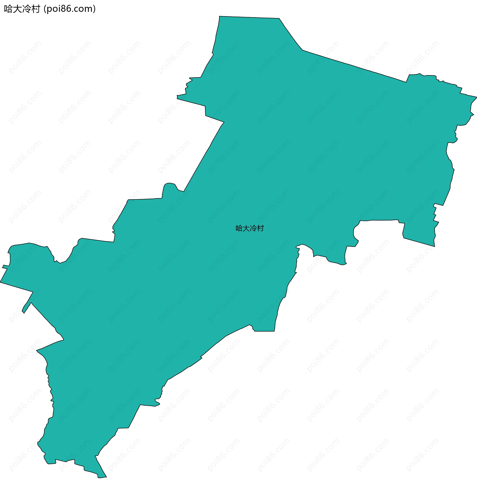 哈大冷村边界地图