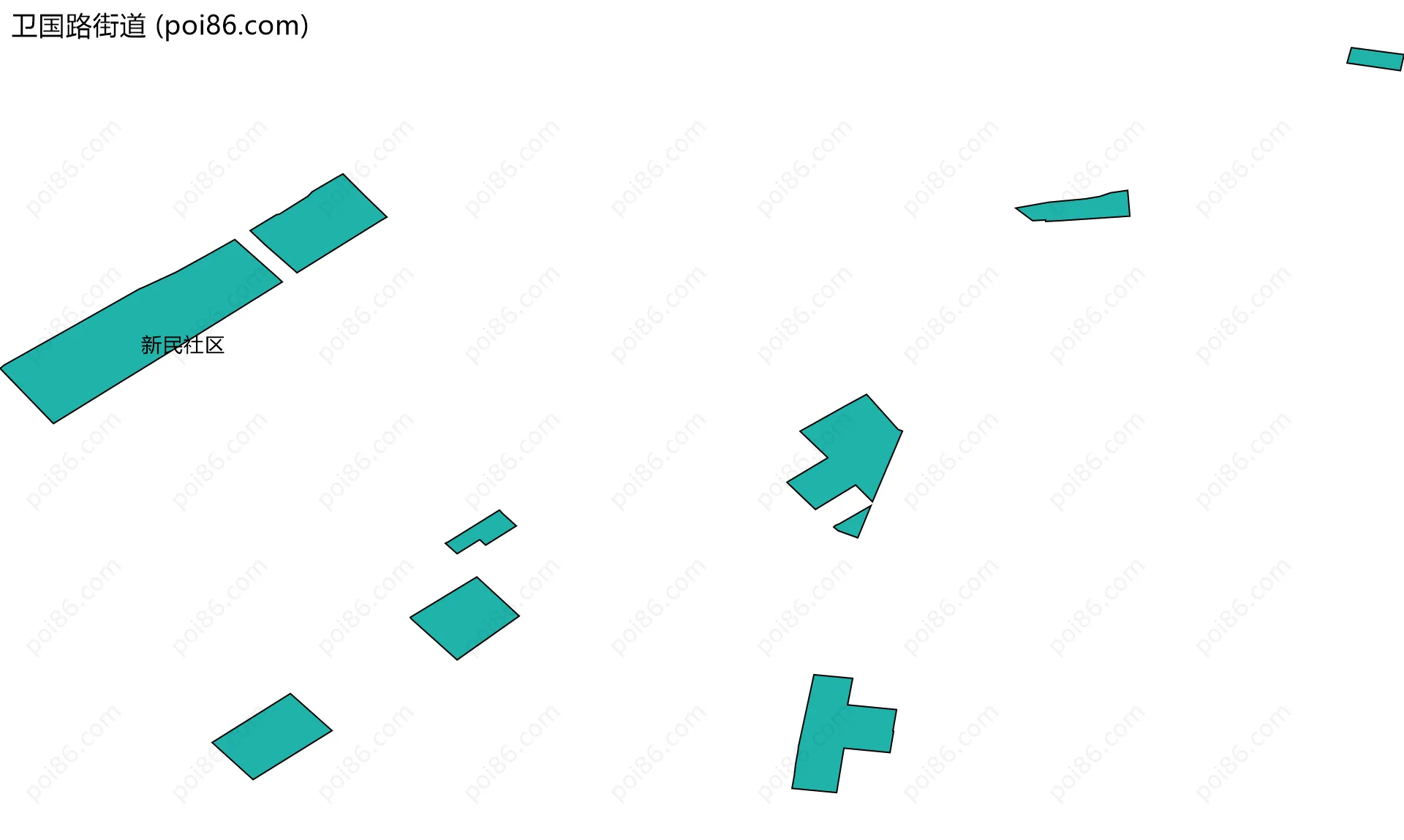 卫国路街道边界地图(五级行政区划)