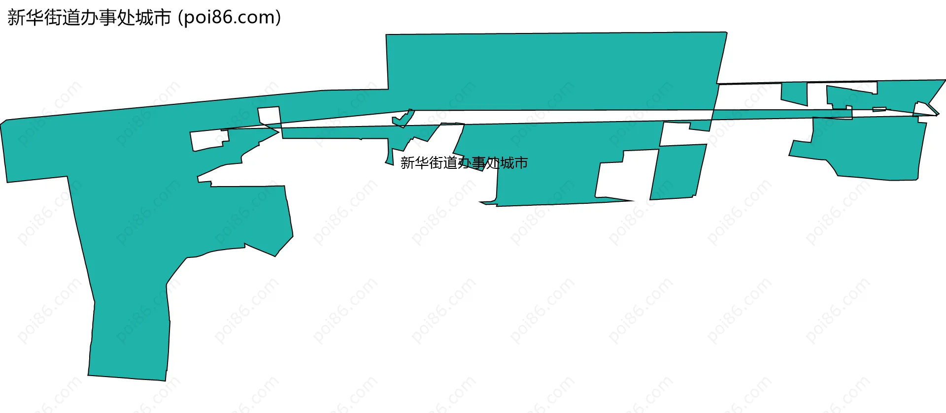 新华街道办事处城市边界地图