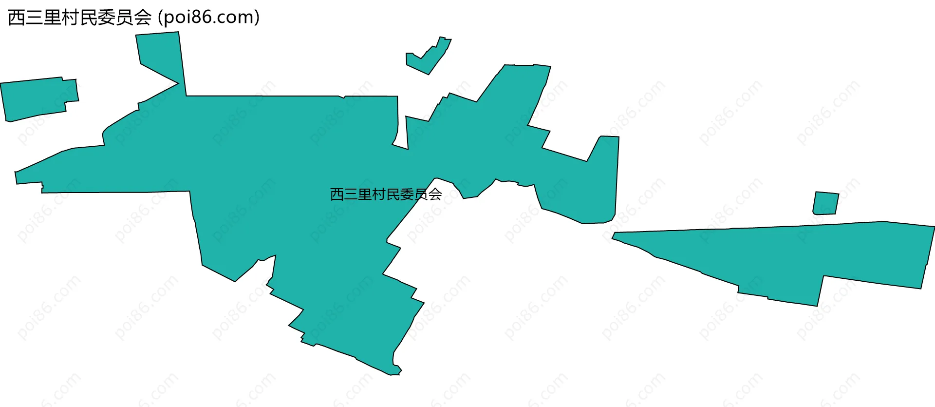 西三里村民委员会边界地图