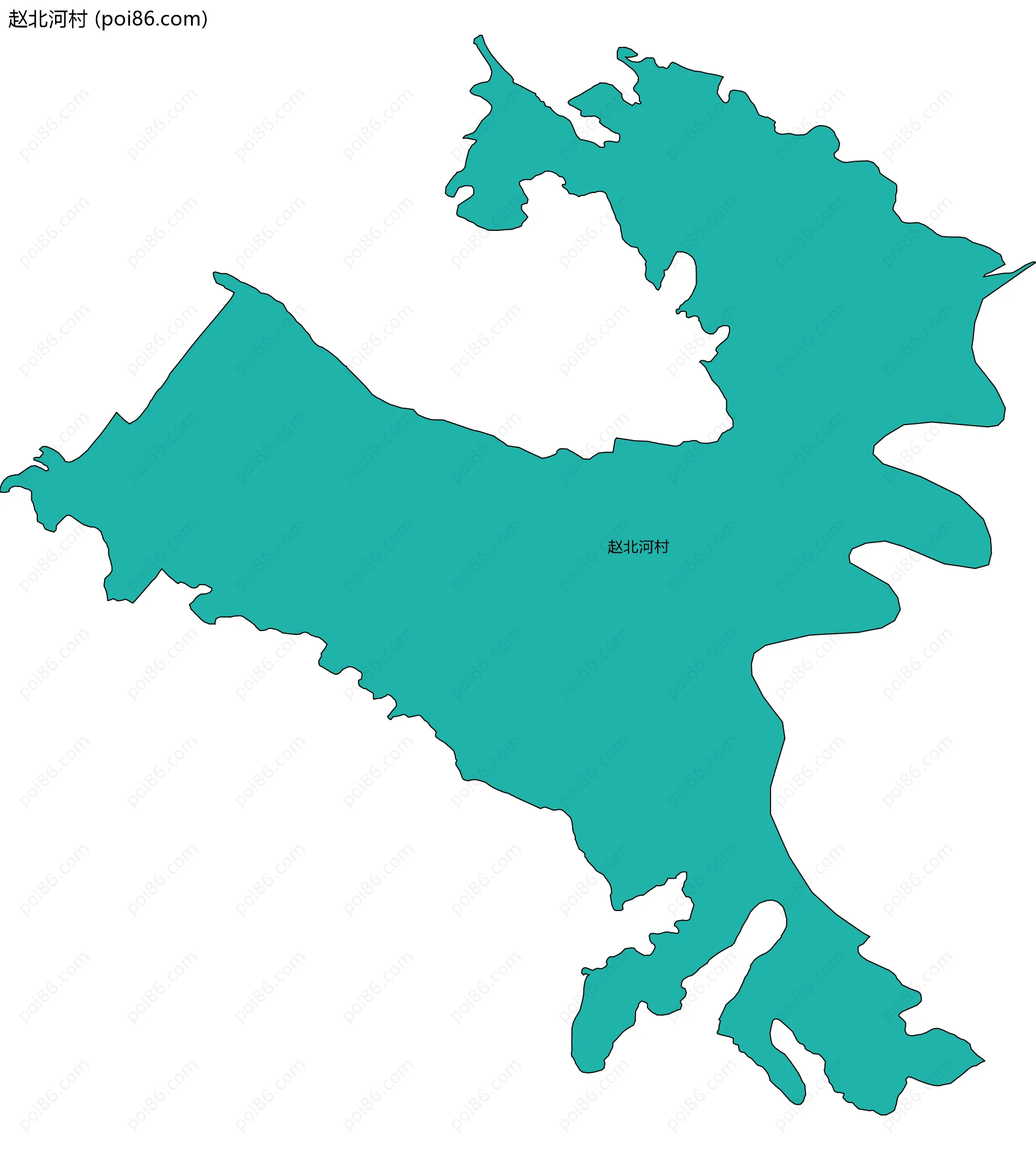 赵北河村边界地图