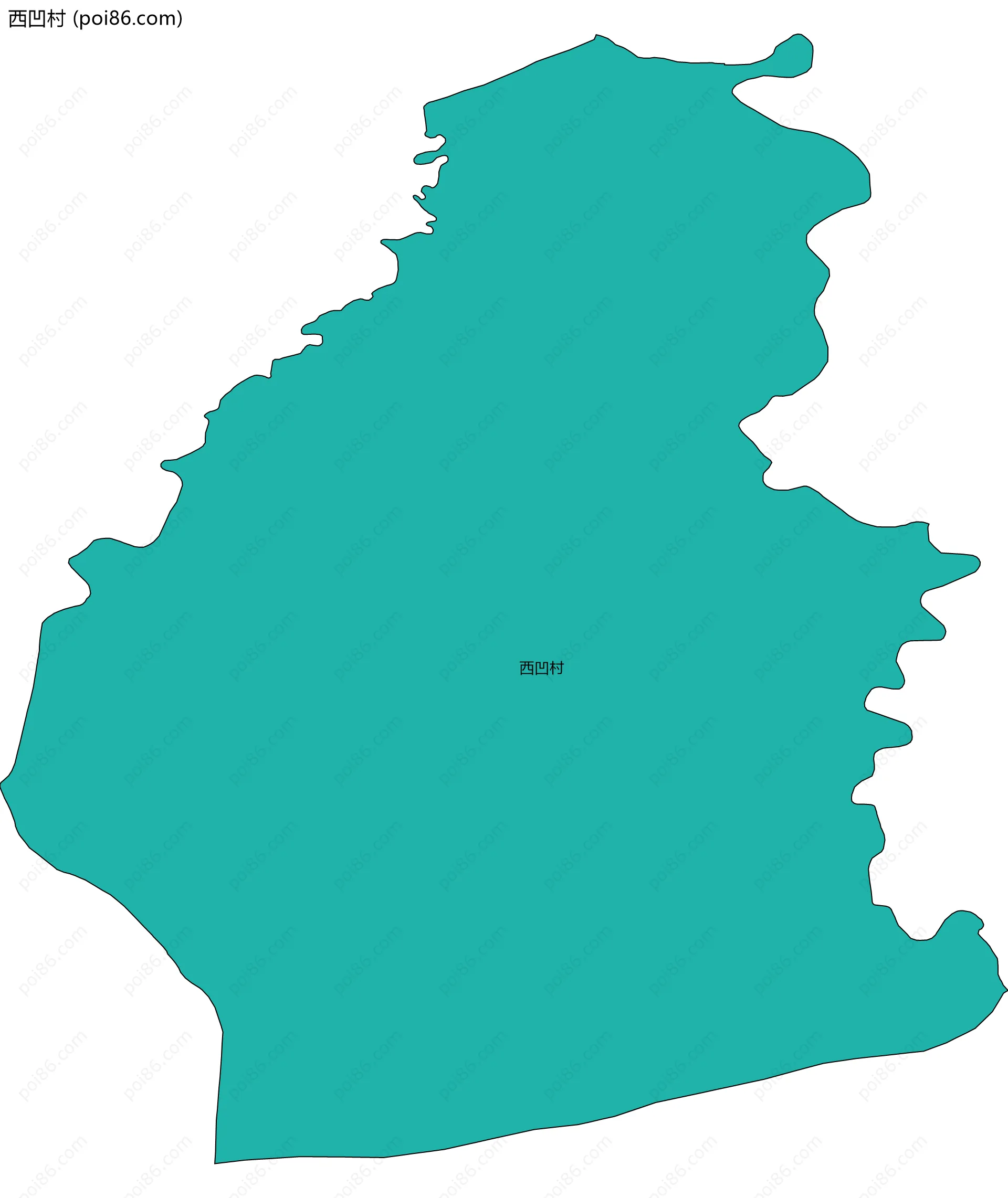 西凹村边界地图