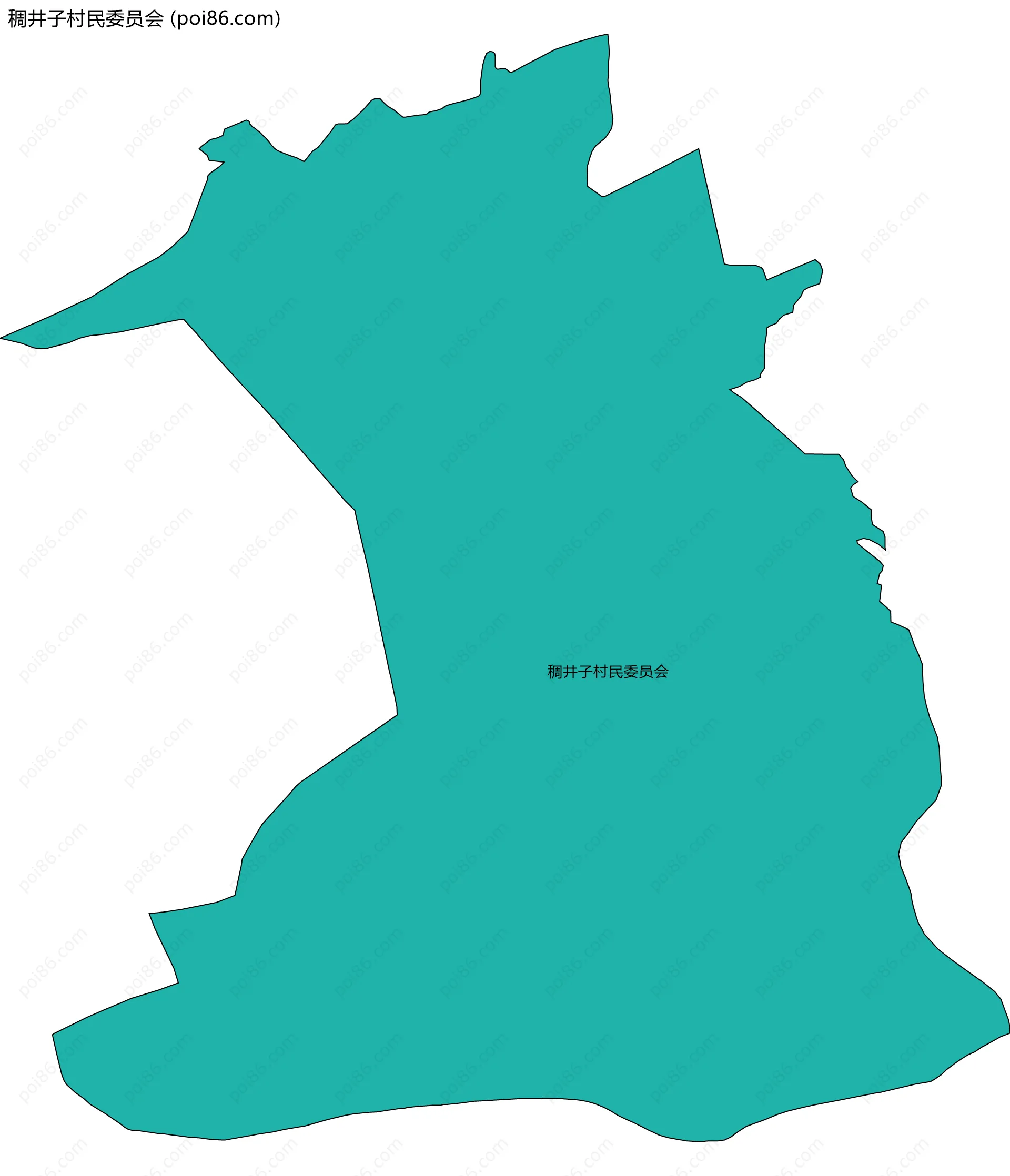 稠井子村民委员会边界地图