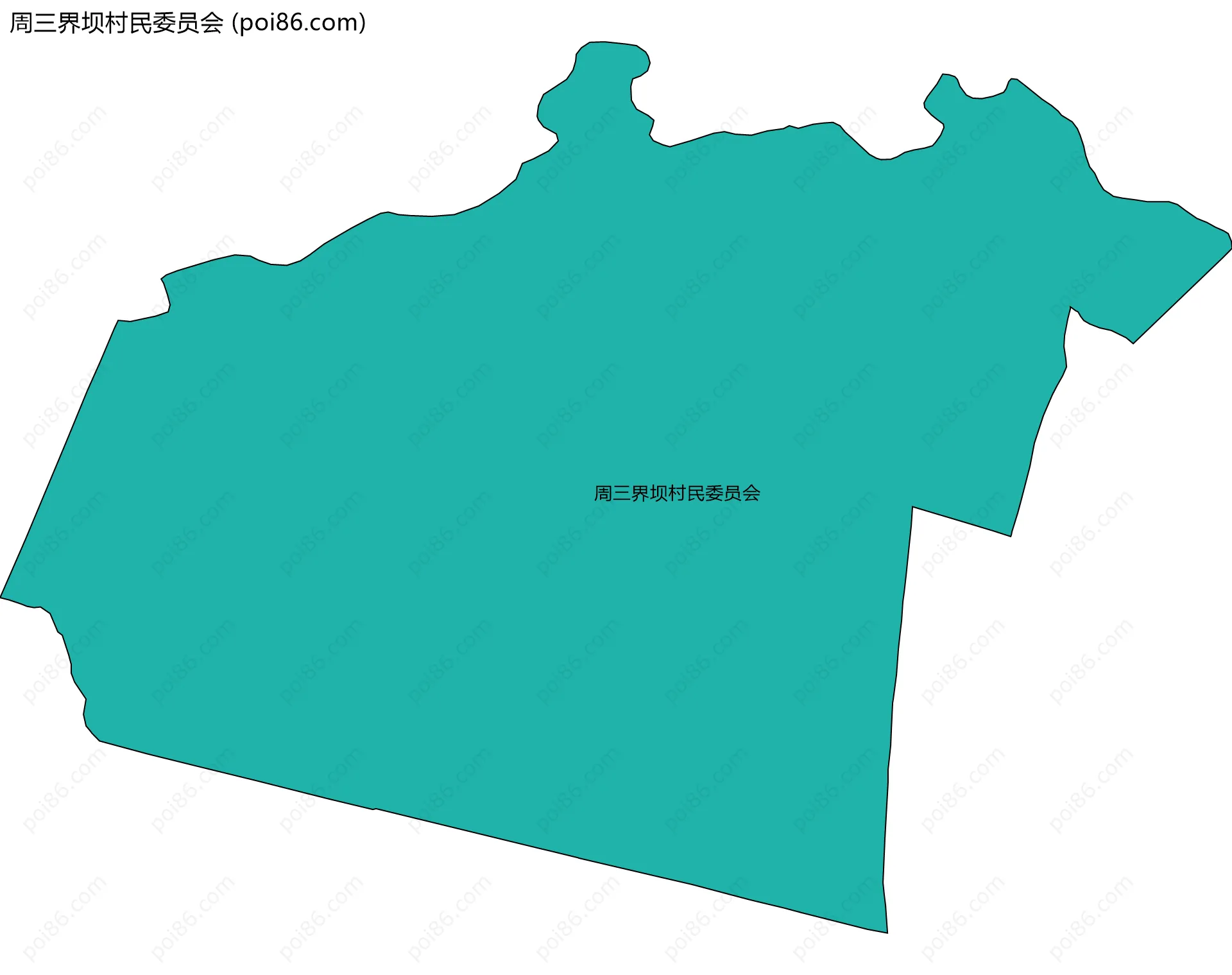 周三界坝村民委员会边界地图