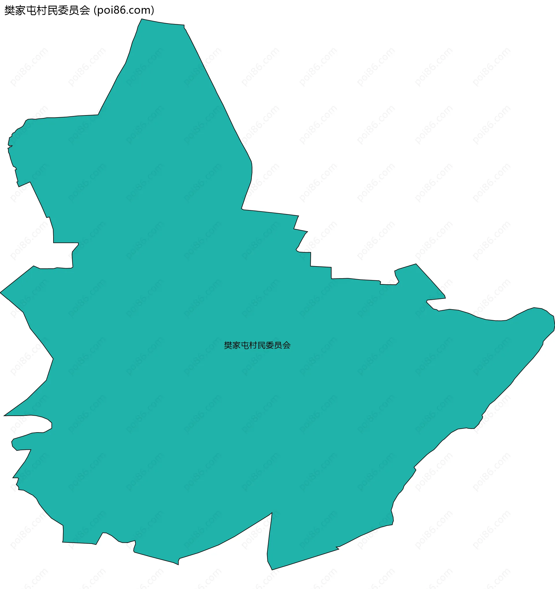 樊家屯村民委员会边界地图