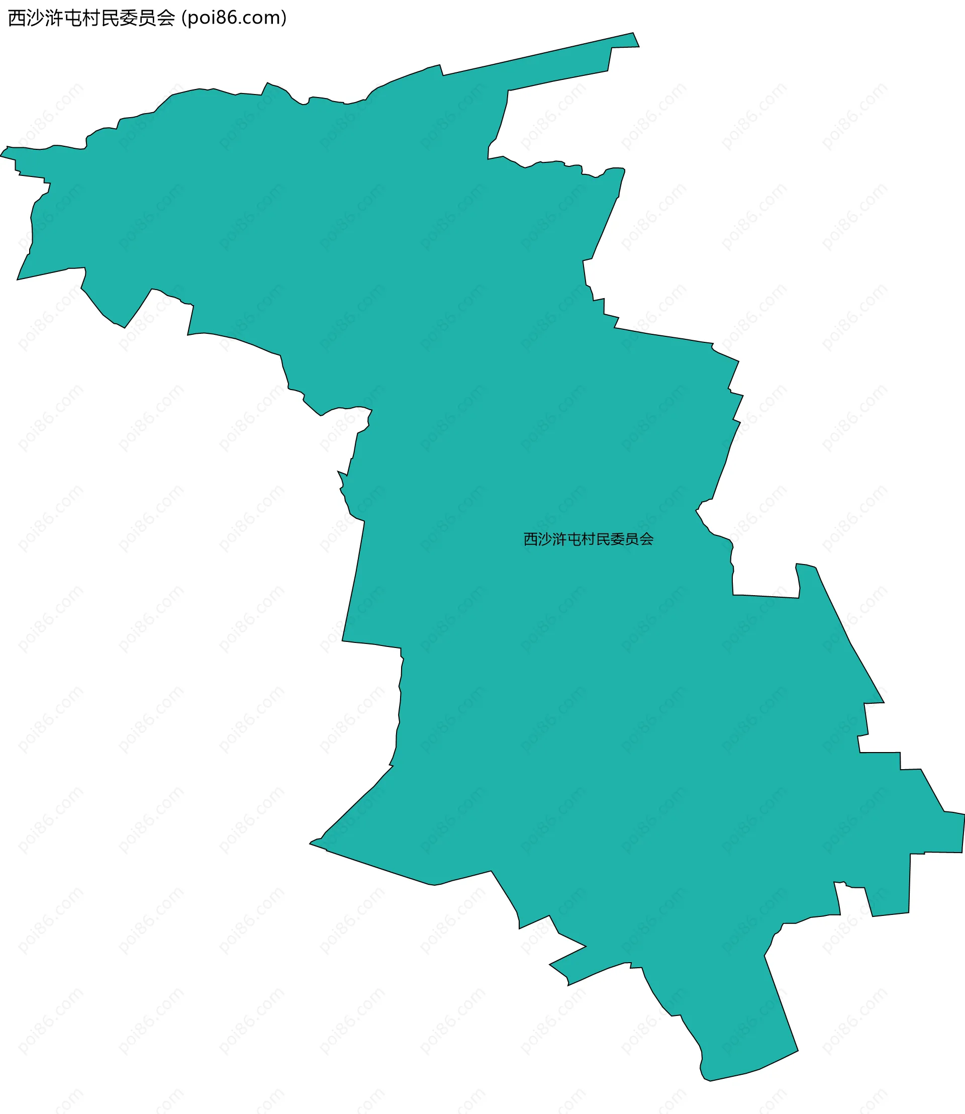 西沙浒屯村民委员会边界地图