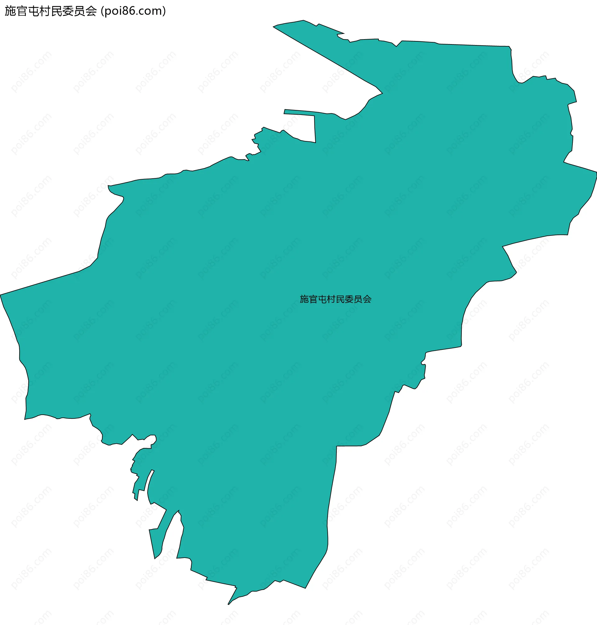 施官屯村民委员会边界地图