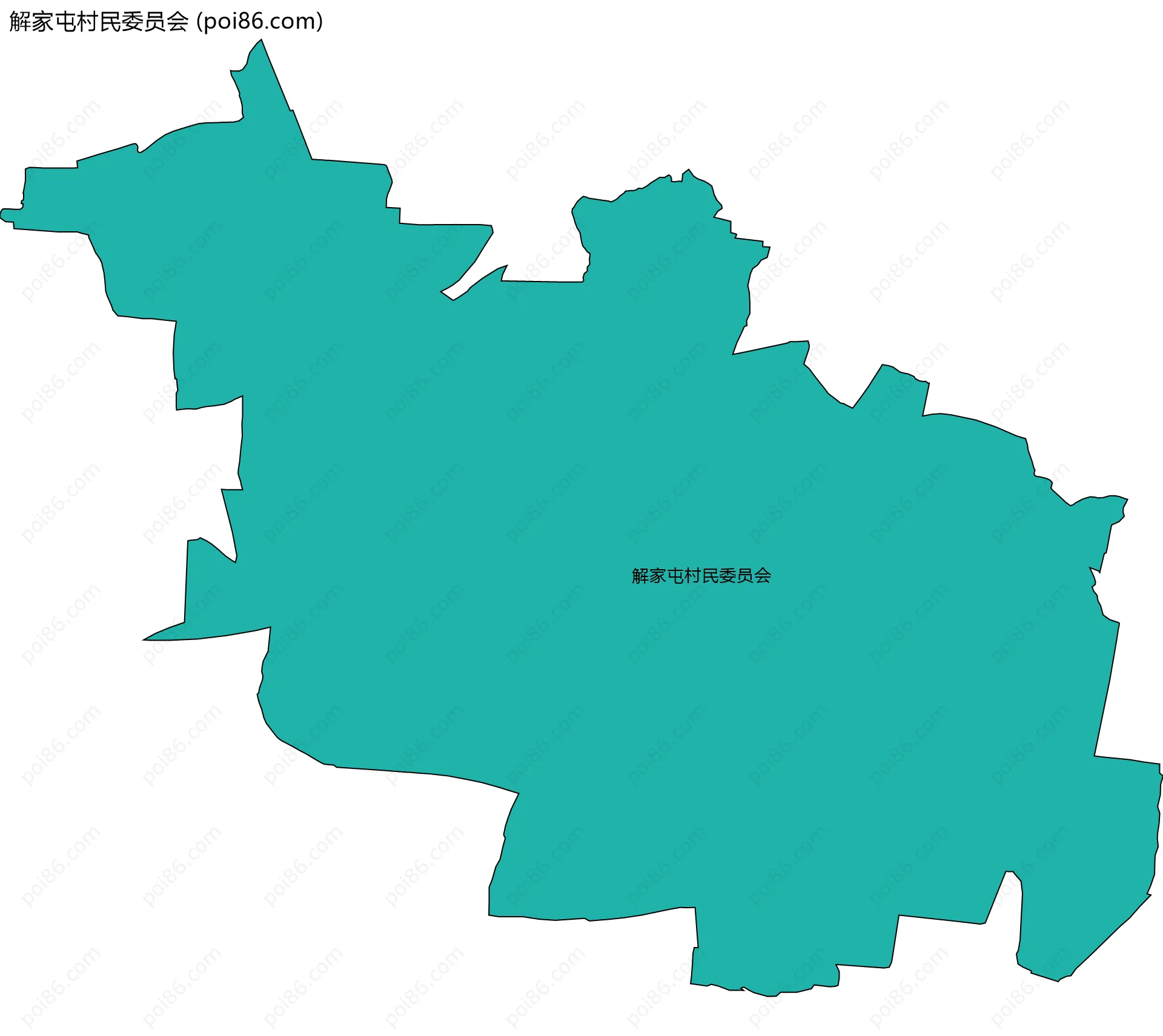 解家屯村民委员会边界地图