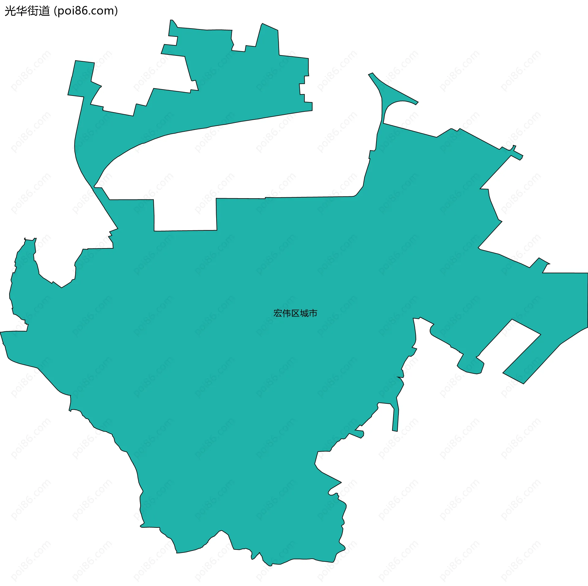 光华街道边界地图(五级行政区划)